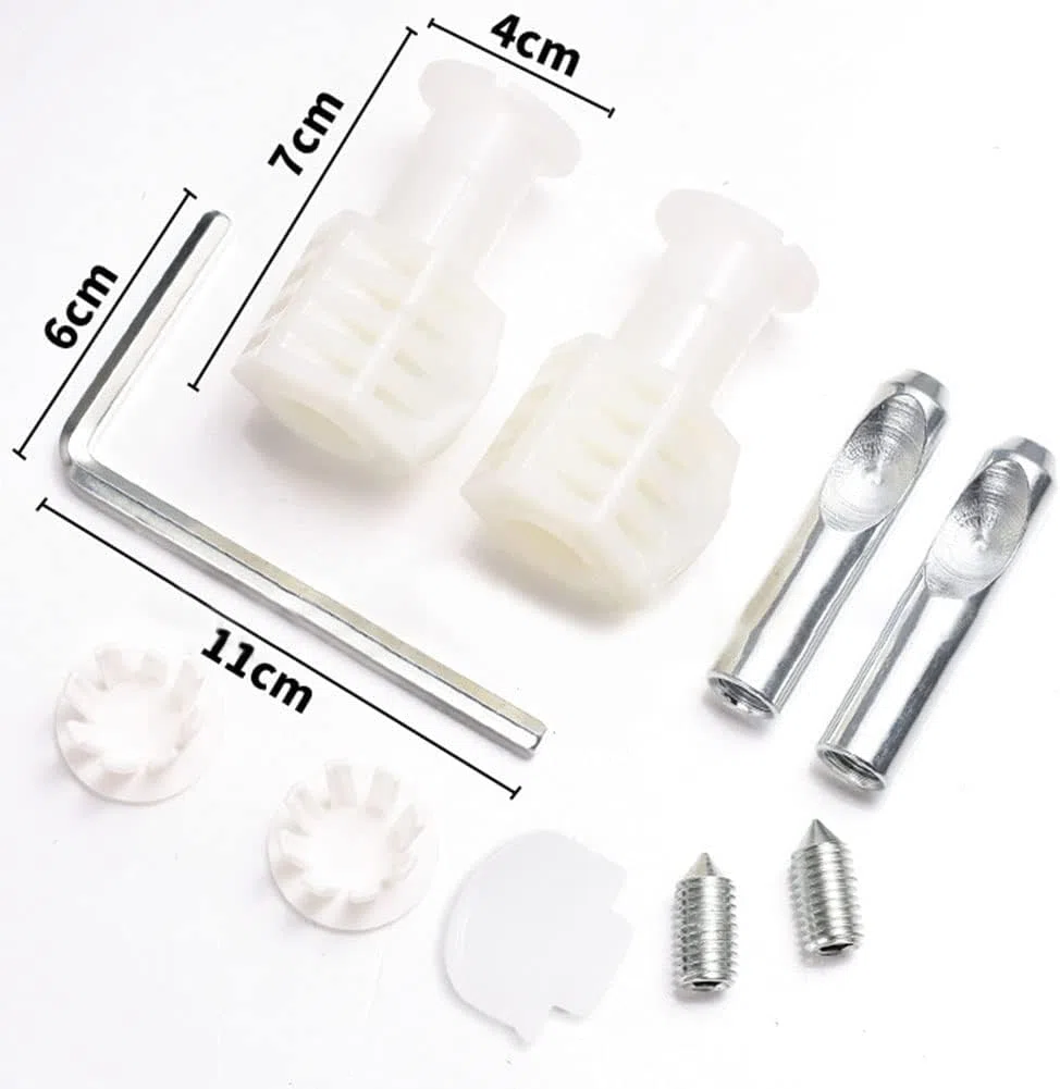 Kit di fissaggio per WC, bulloni universali, cerniere in acciaio inox, viti Ocap, facile da usare (bianco)