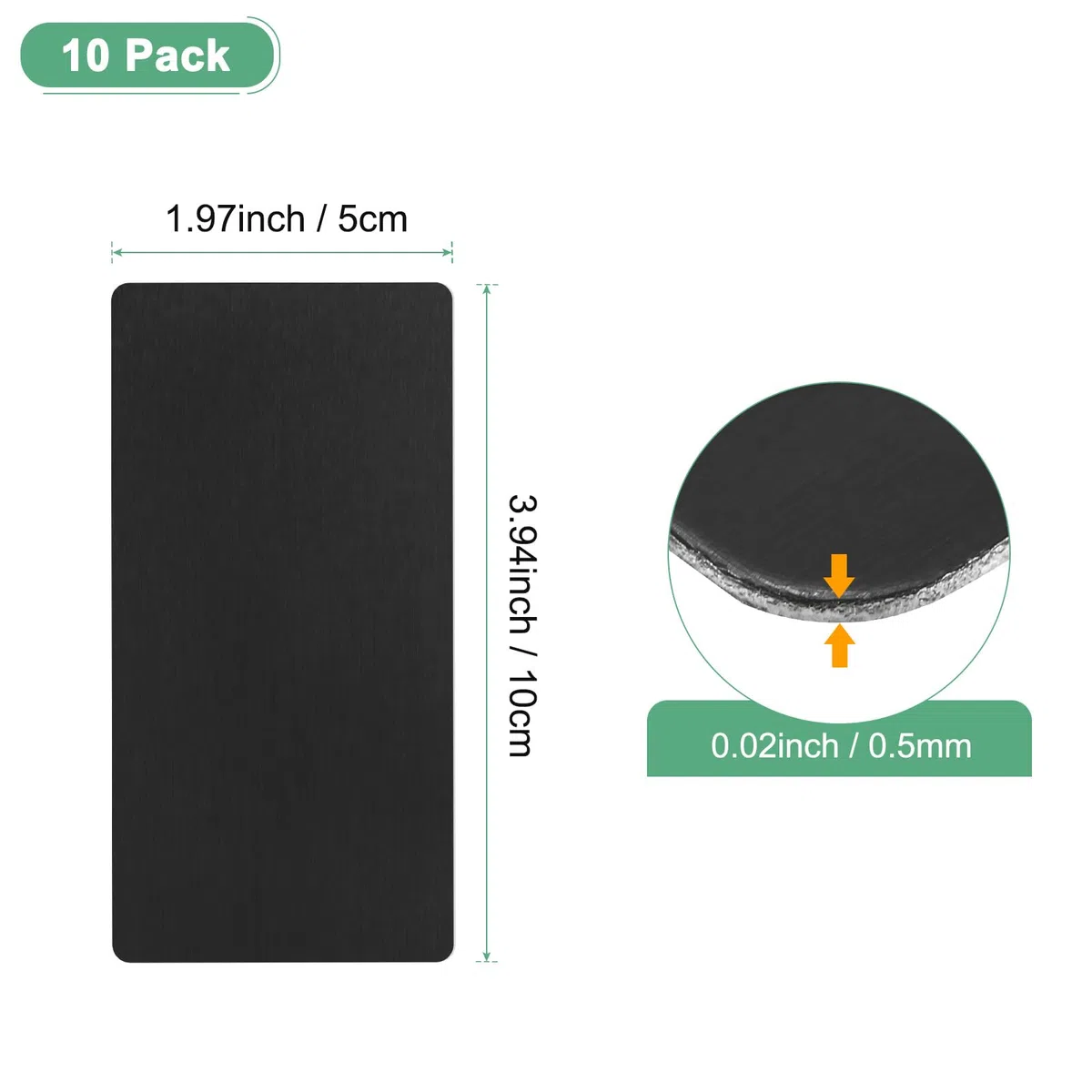 M METERXITY 10-Pack Lamiere In Alluminio Anodizzato Incise Al Laser Supporto In Metallo 4x2x0.02 Pollici Lamiere Anodizzate Vuote Per Incisione Per Stampa Laser Fai Da Te/Casa/Ufficio[Nero]