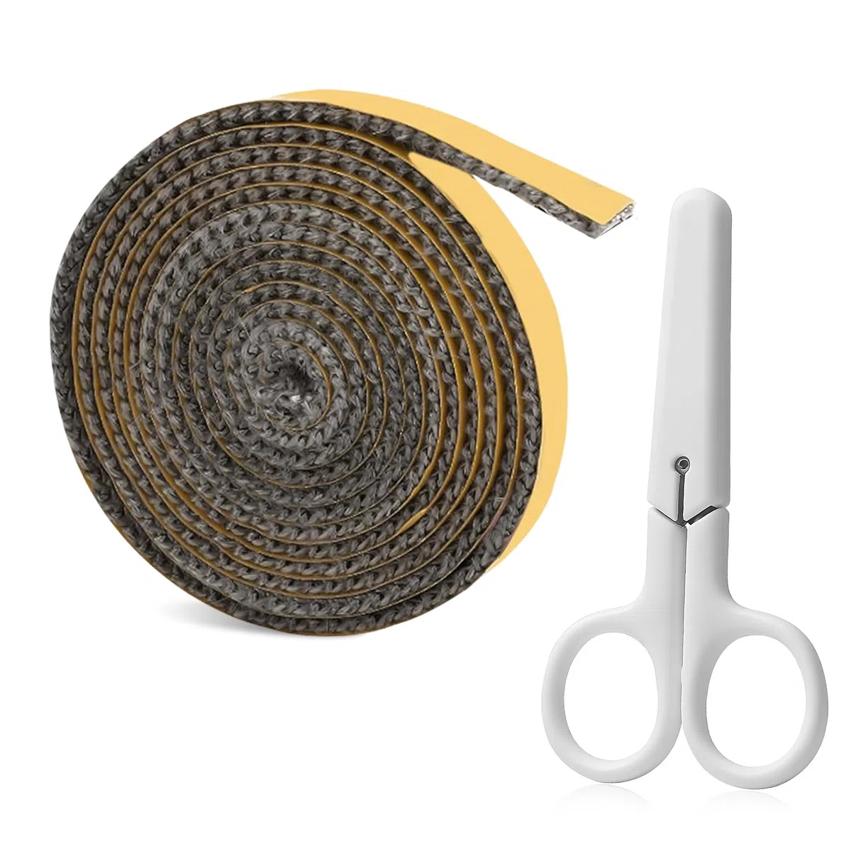 Guarnizione Stufa a Legna, Corda Ermetico Autoadesivo, Triscia Sigillante Resistente al Calore, Guarnizione Forno, Autoadesiva, per Caminetto e Affumicatore Caminetti e Stufe (3mm×10mm×3m)