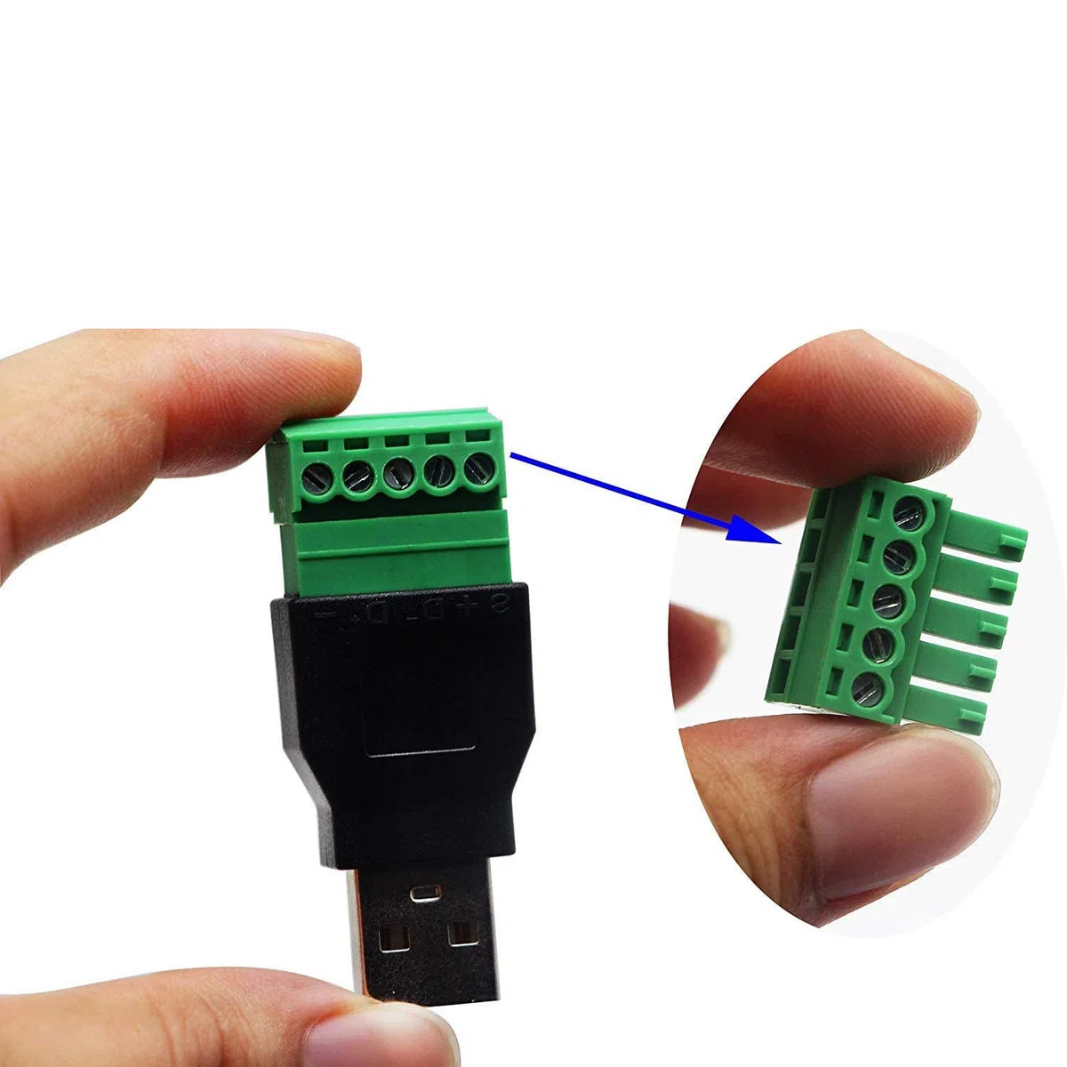 Greluma 2 Pezzi USB 2.0 A Connettore Morsetto a Vite con Un Cacciavite, USB 2.0 A Spina Maschio a 5 Pin Femmina Bullone Vite Scudo Terminale Spina Adattatore Connettore Convertitore 300V 8A