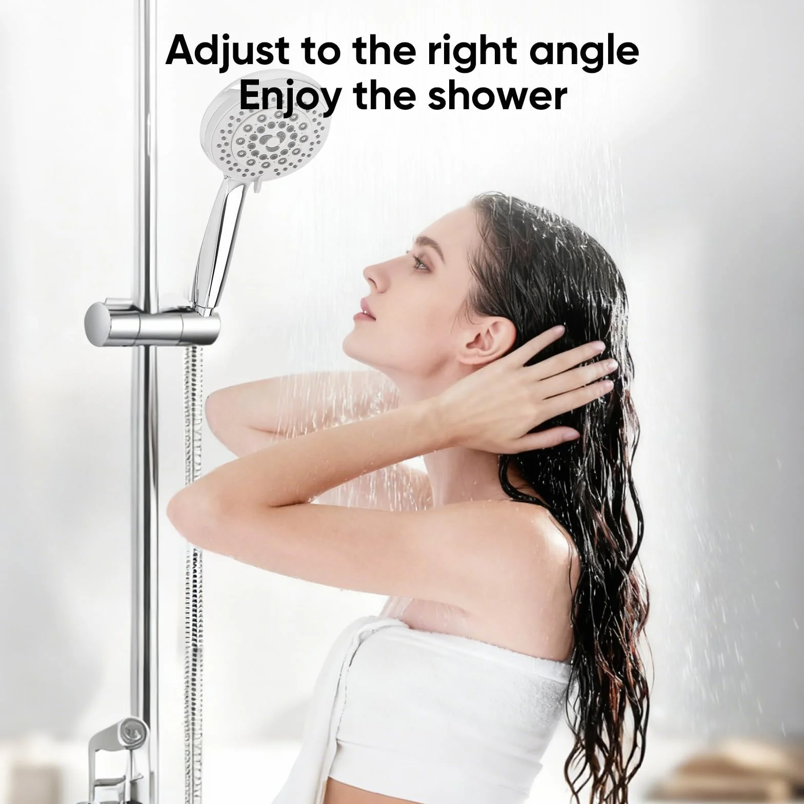 URAQT Universale Supporto Soffione Doccia, Supporto Doccia Regolabile a 360°, Rimovibile Supportos per Doccias Adatto per Asta Doccia da Diametro 18-25 mm, Universale Doccias Supportos Accessori Bagno