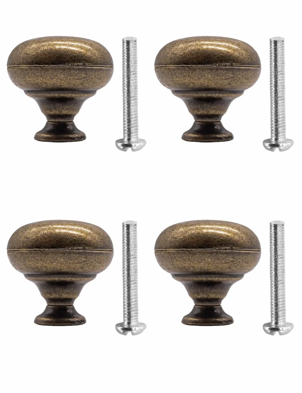 Fuxxer - Maniglie per mobili antiche, pomelli vintage in bronzo, set di 4 pomelli da 30x30 mm