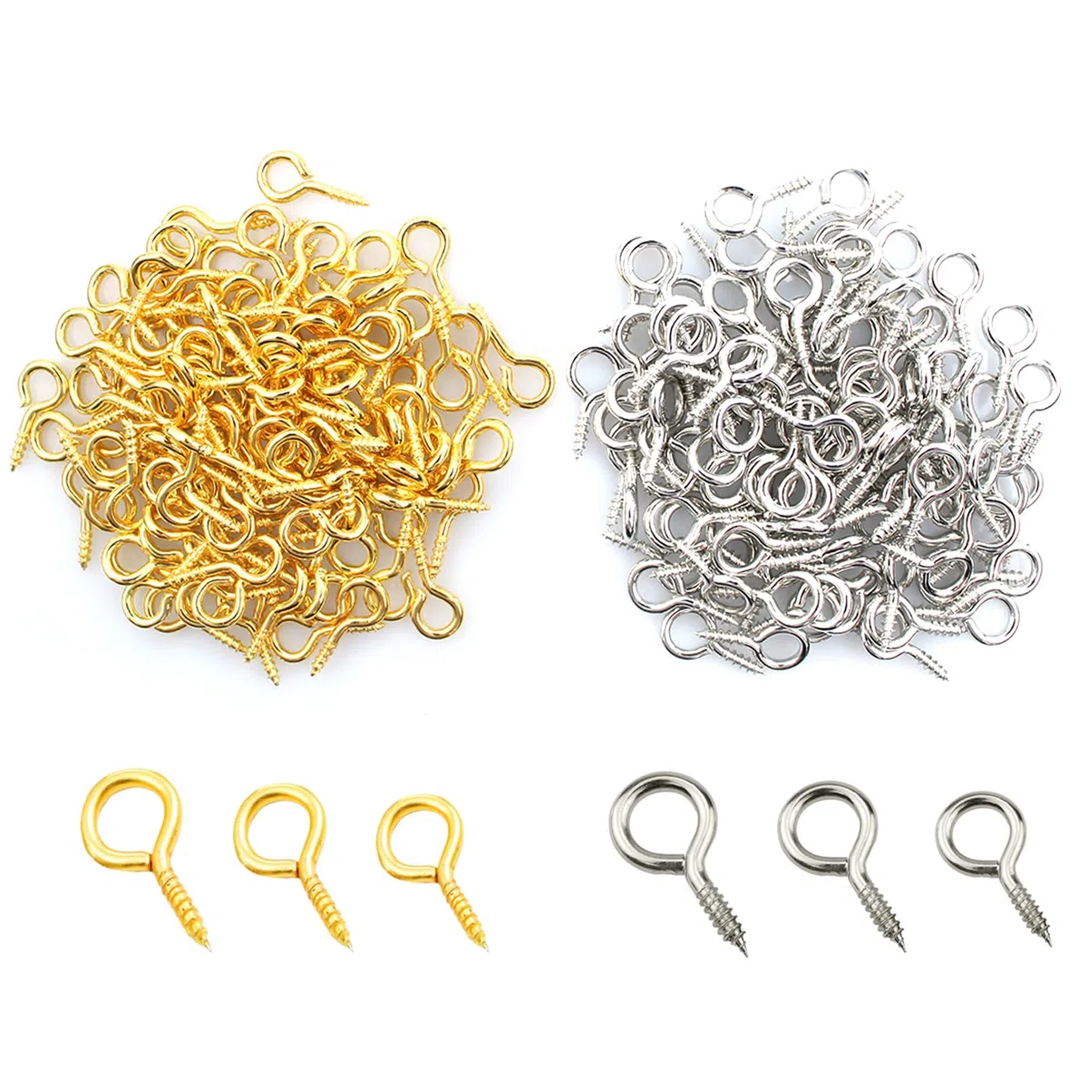 600 Pezzi Occhielli a Vite,Mini Viti a Occhiello Ganci a Occhiello Ganci a Vite Filettati,Bulloni a Occhiello Ganci Avvitabili per Parete,Impiccagione,Fai da te Artigianato (12mm/10mm/8mm)