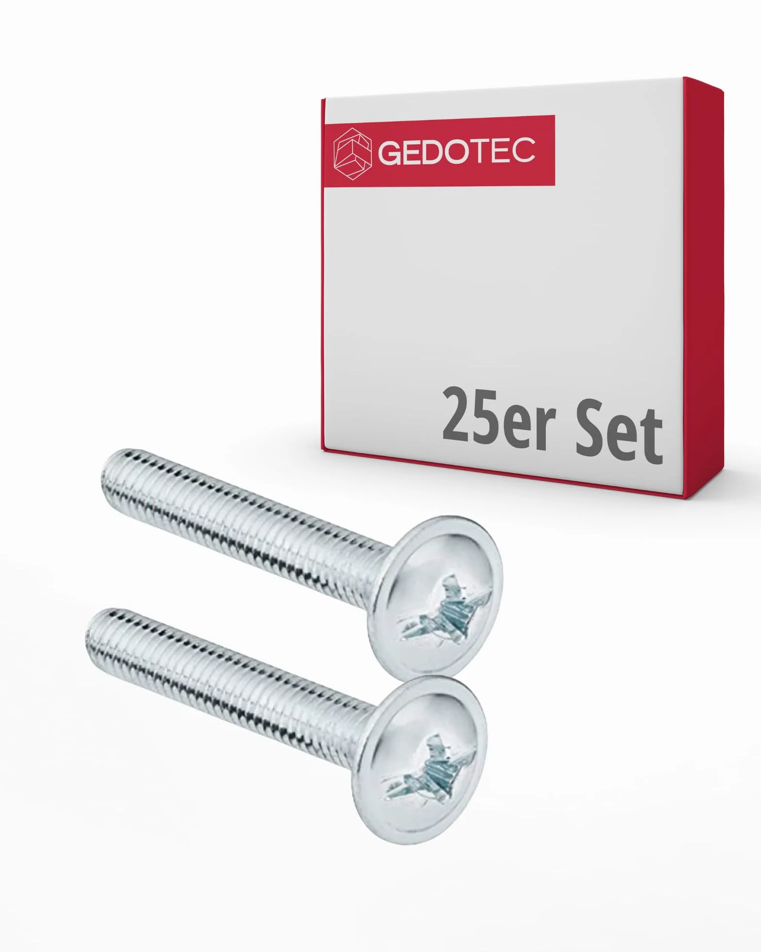 Gedotec Viti per mobili M4 in acciaio zincato - H10644 | 25 pezzi - Viti per maniglie di mobili | Connettori per mobili - M4 x 30 mm