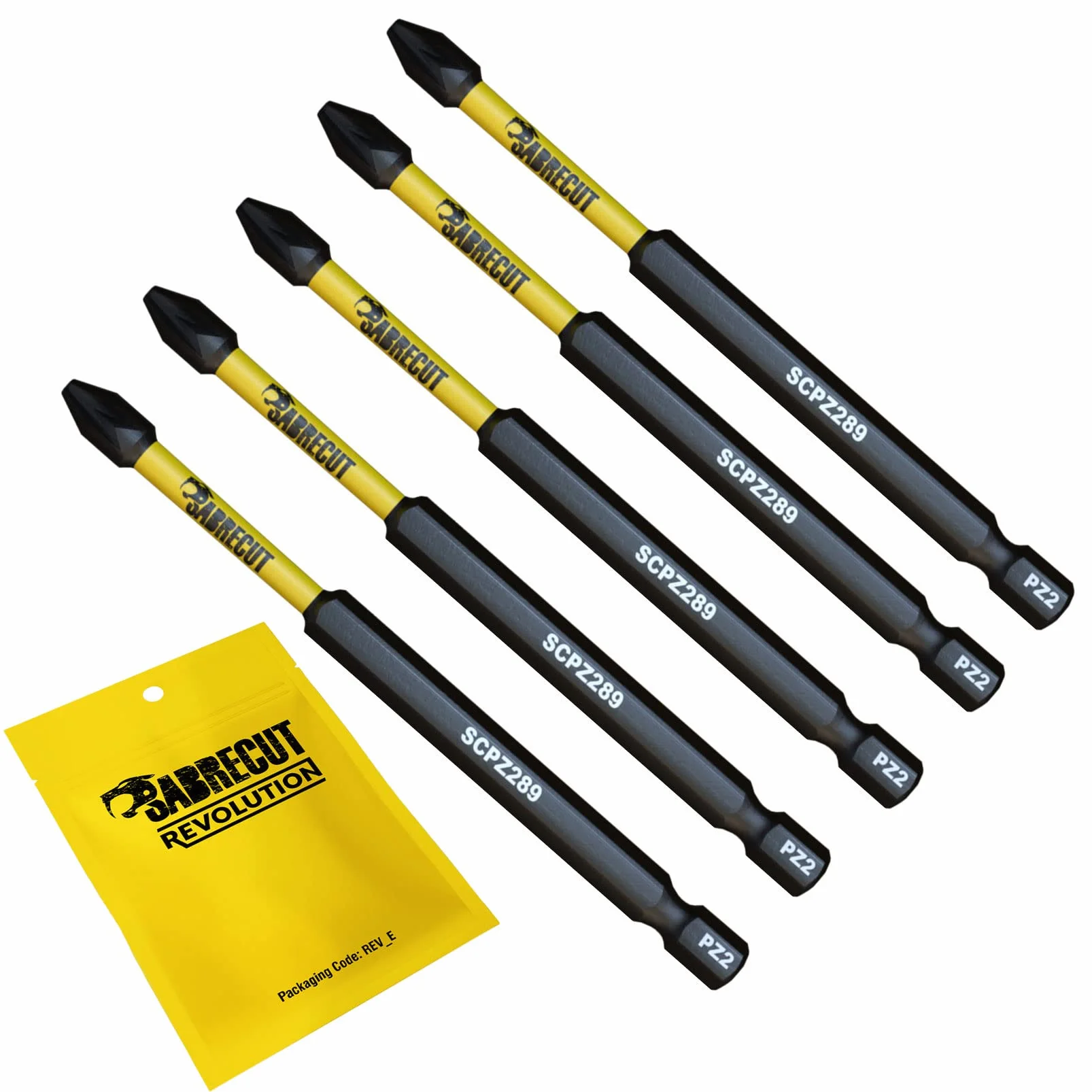 5 x SabreCut SCPZ289_5 89 mm PZ2 Set di punte per cacciavite a impatto magnetico Pozi Pozidriv Heavy Duty compatibile con Dewalt Milwaukee Bosch Makita e altro