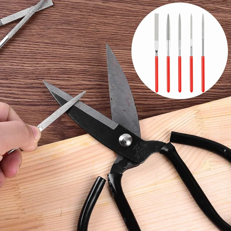 Lime Diamantate, Set di Lime diamantate, 5 Pezzi Set di Lime e Raspe per Legno, Lime Ad Ago Diamantate Set, Lima Diamantata Set, Mini Lime con Aghi Diamantati, Mini Diamond Files