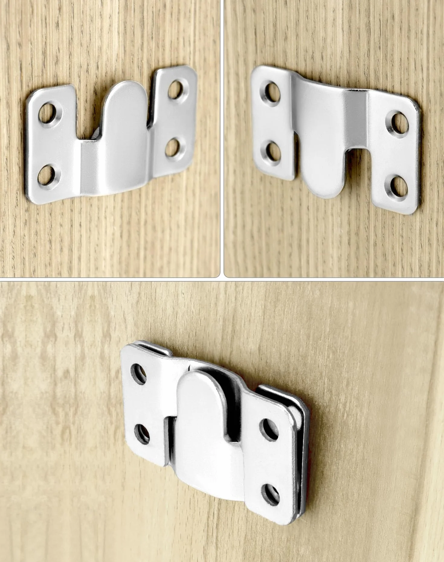 Ganci ad Incastro in Ferro Zincato 8 Paia 54x30 mm QWORK