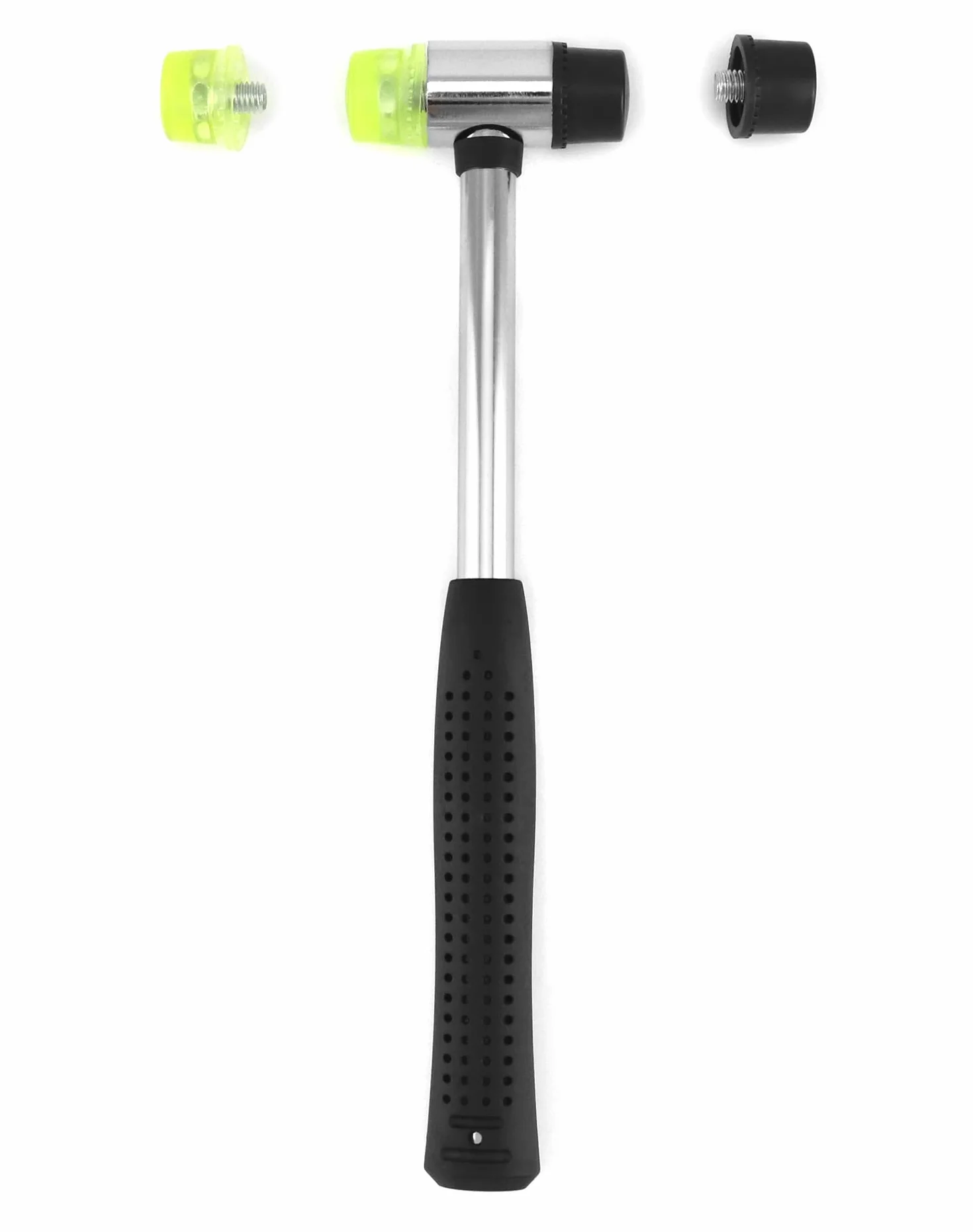 QWORK Martello Gomma, 25mm Piccolo Nylon Martello Con 2 Testine Di Ricambio Con Impugnatura In Gomma Antiscivolo Per Gioielli Strumenti Artigianali Fai Da Te Artigianato In Pelle