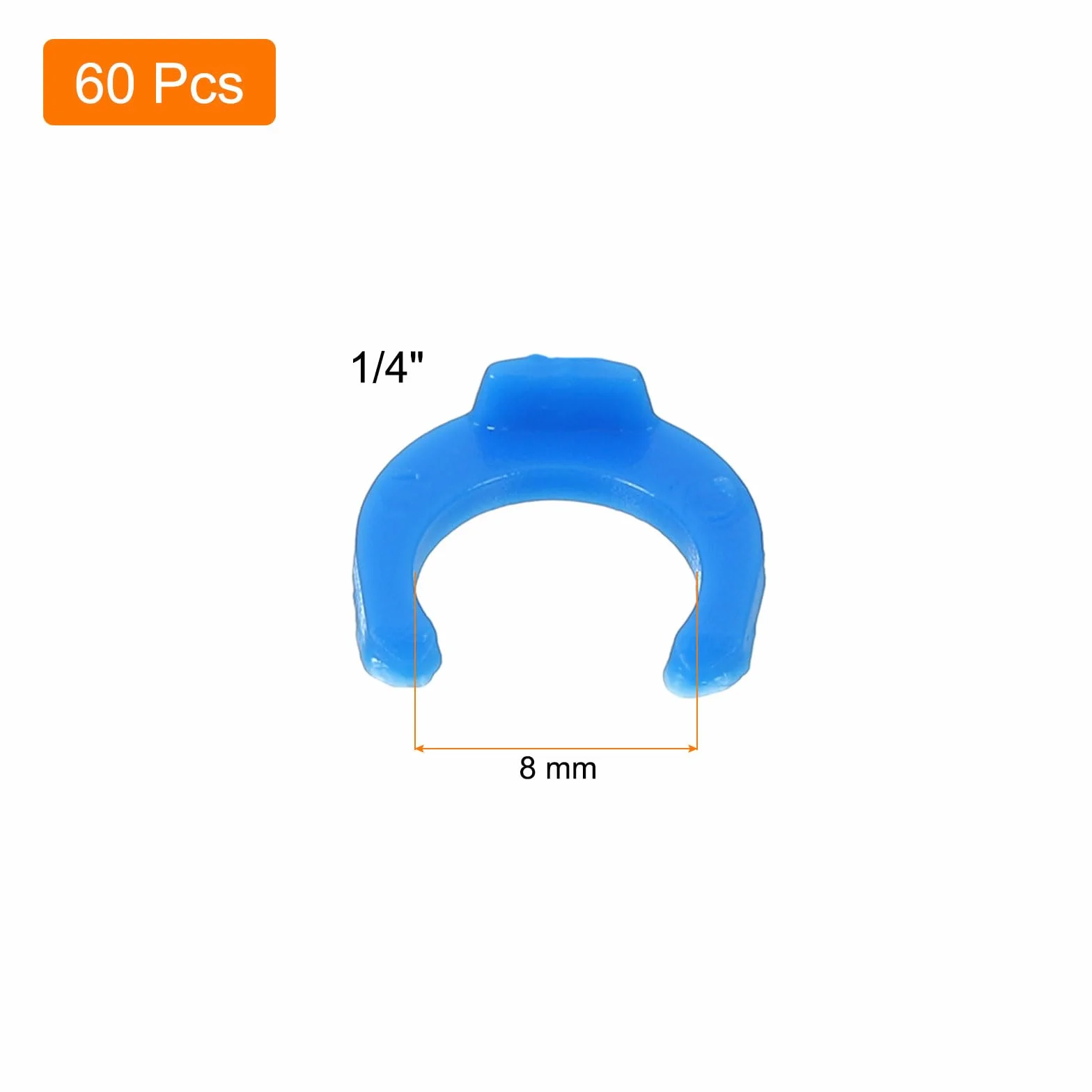 QUARKZMAN 60Pezzi 1/4 Pollice Clip di Bloccaggio per Sistemi di Filtrazione dell'Acqua RO Tubo Raccordo Rapido Morsetti di Bloccaggio Ricambi, Blu
