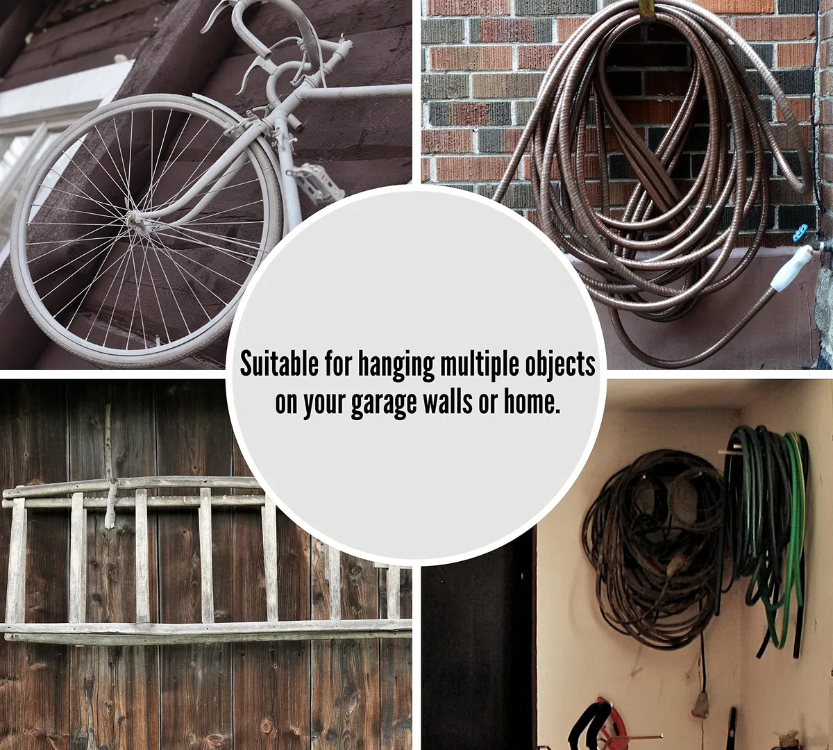 DOJA Barcelona | Ganci a U per Muro | 4 Ganci Bicicletta Muro Semplici | 120x80x55mm | Acciaio Zincato | Appendi Bici da Parete, Supporto da Parete per Kayak, Staffe Porta Attrezzature Sportive