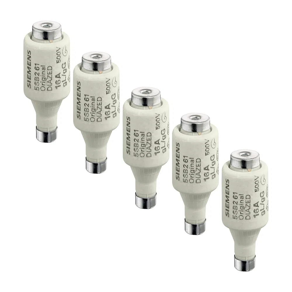 SIEMENS - 5 fusibili DIAZED da 500 V, 6 A