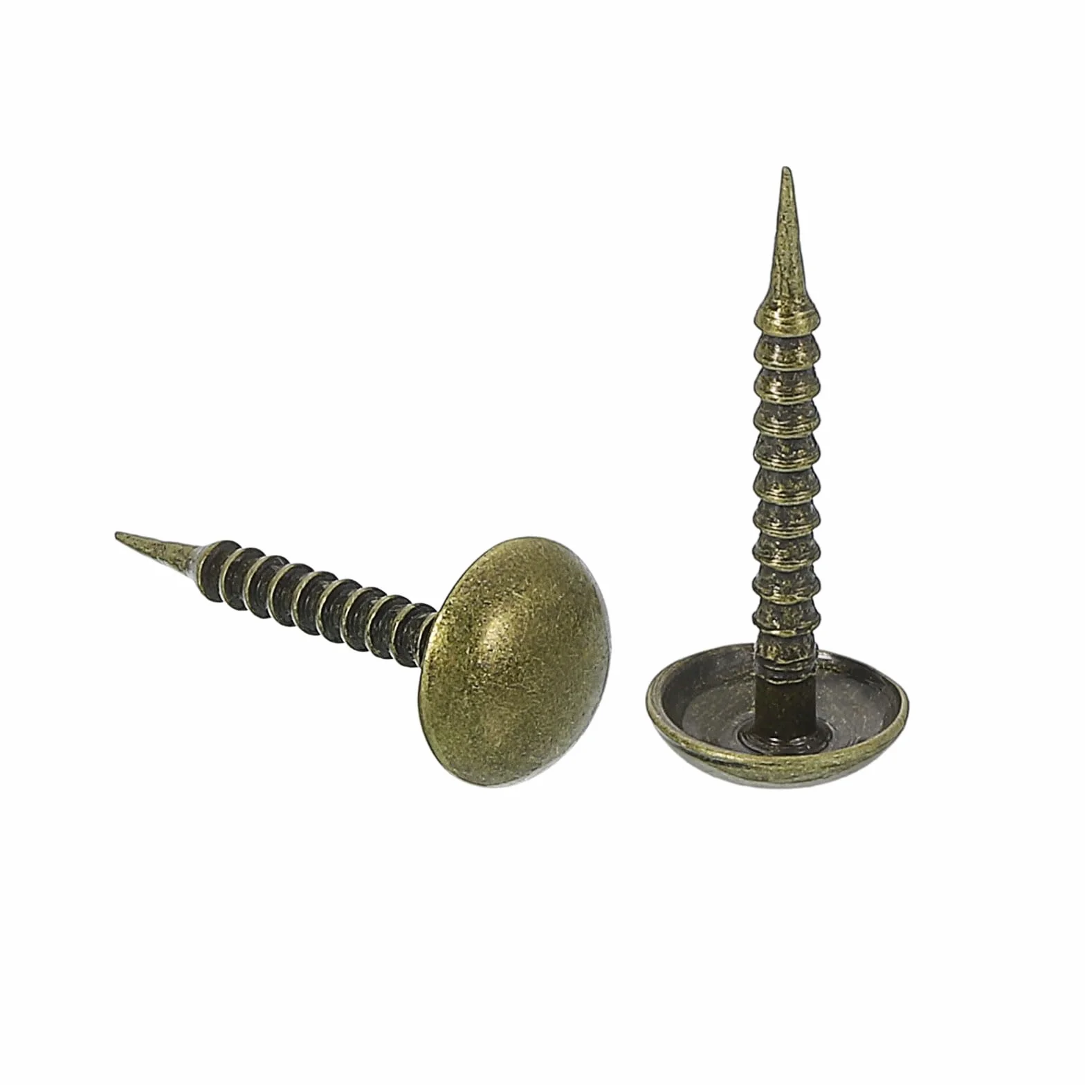 QUARKZMAN 50Pz Chiodi per Tappezzeria, 8x20mm Chiodi per Tappezzeria Chiodi per Mobili Testa Rotonda Chiodi Decorativi per Divani Letti Progetto Fai da Te, Bronzo