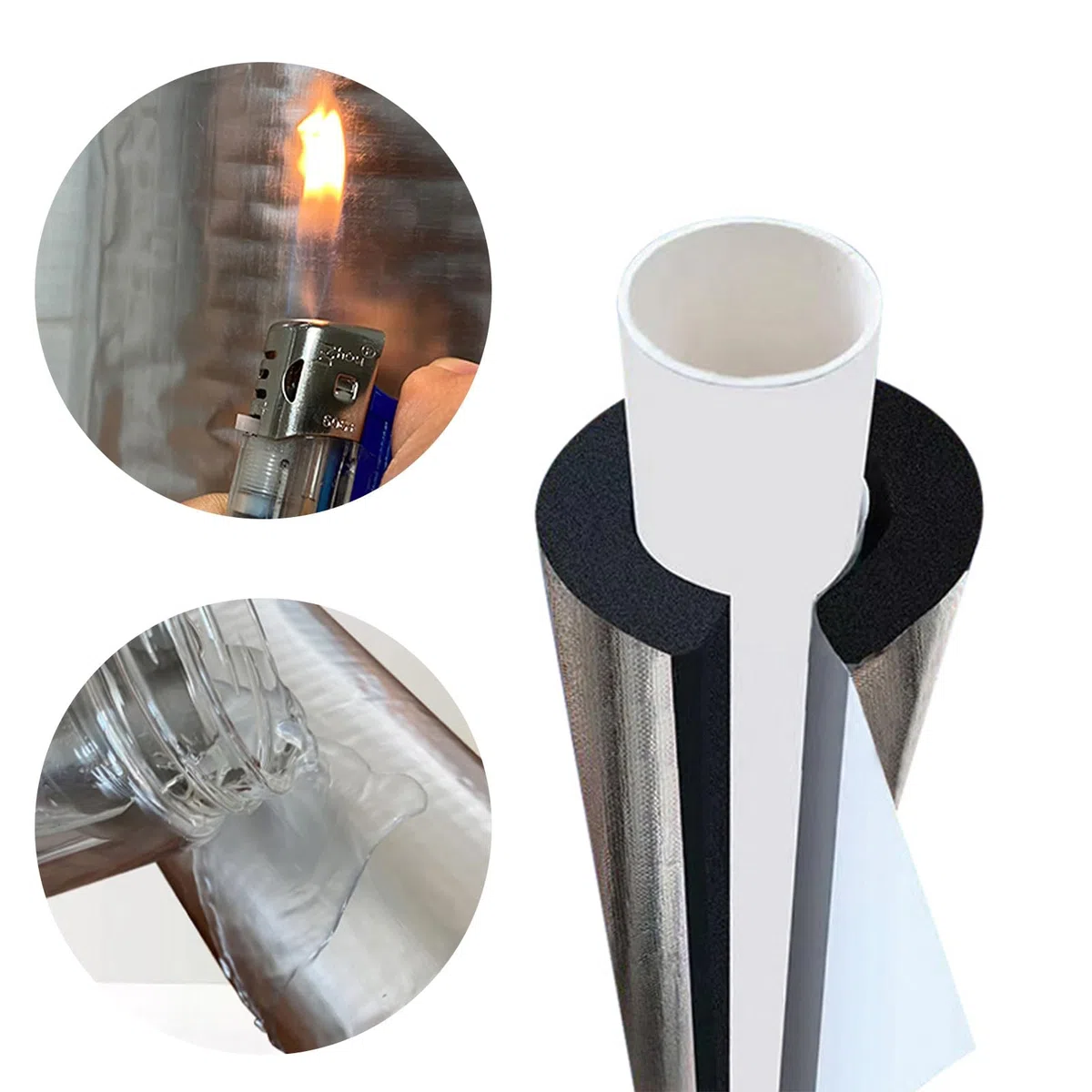 Isolante per Tubature in Resistente All'umidità Tubo Isolante in Schiuma Tubi in Schiuma Tubo Isolante Antigelo per Esterni Isolante Tubi Condizionatore (ID) 16mm x (T) 10mm x (L) 0.9m