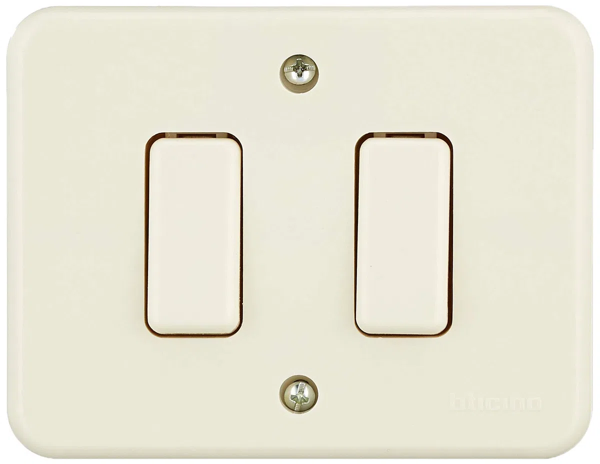 BTicino 1201N Serie Domino Doppio Deviatore Unipolare, 6 A, Avorio