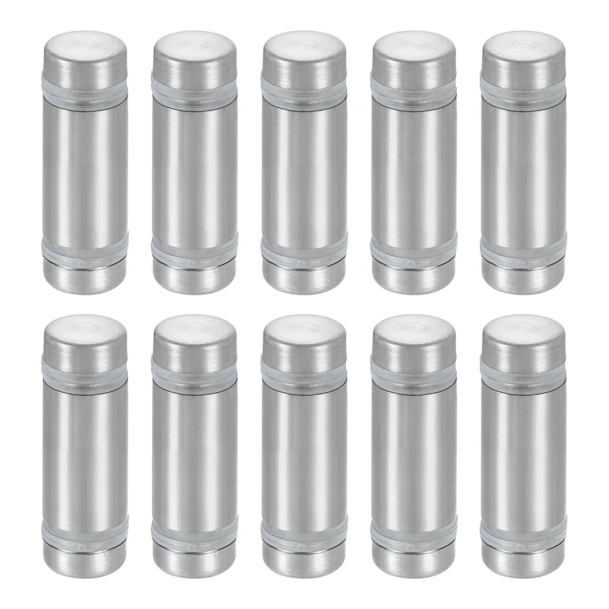 QUARKZMAN 12pz Distanziali per Targhe 12x30mm Vite di Supporto a Doppia Testa in Acciaio Inossidabile Viti Distanziatrici Parete per Cartello Vetro Acrilico Porta Pubblicitario, Argento