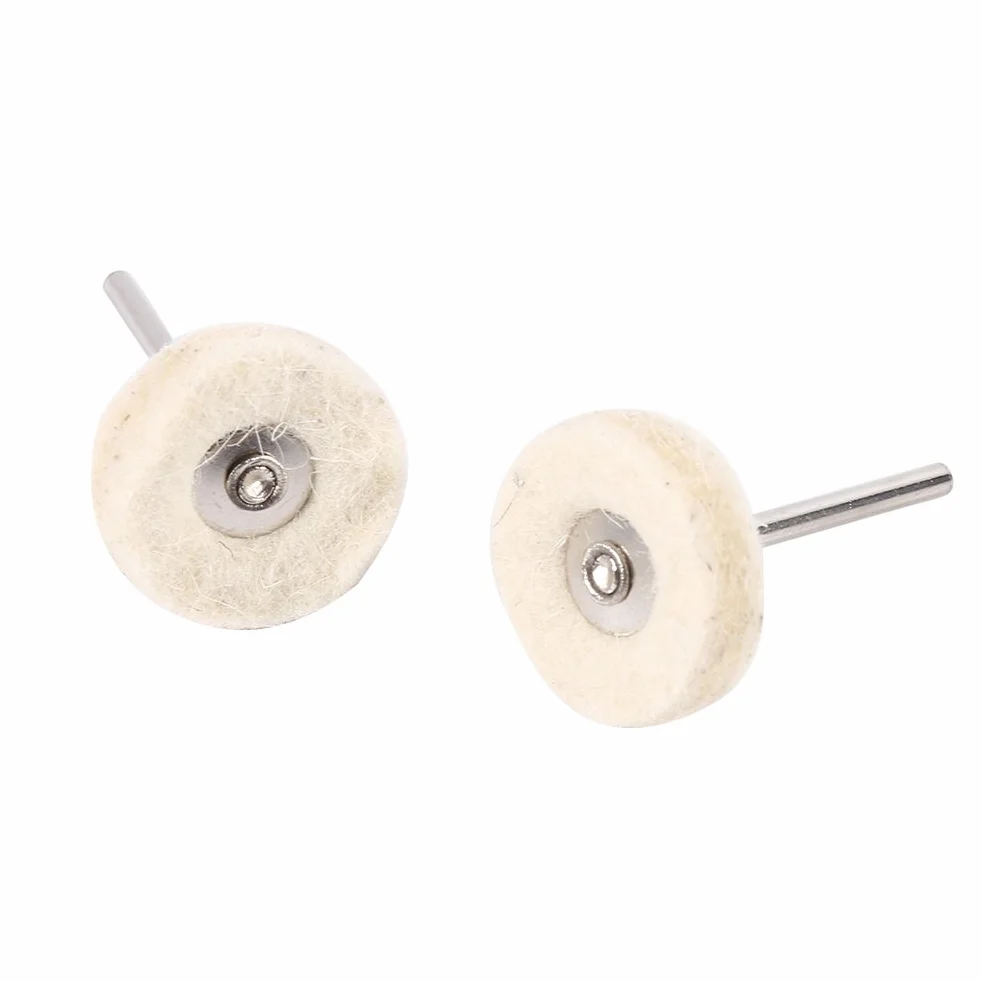 Garosa 10 Pezzi Rotella Lucidatura in Lana per Utensile Rotante, Disco per Mola Circolare con Impugnatura - Accessorio per Lucidare Acciaio Inox, Metallo, Alluminio, Cromato e Gioielli - Cotton Mop