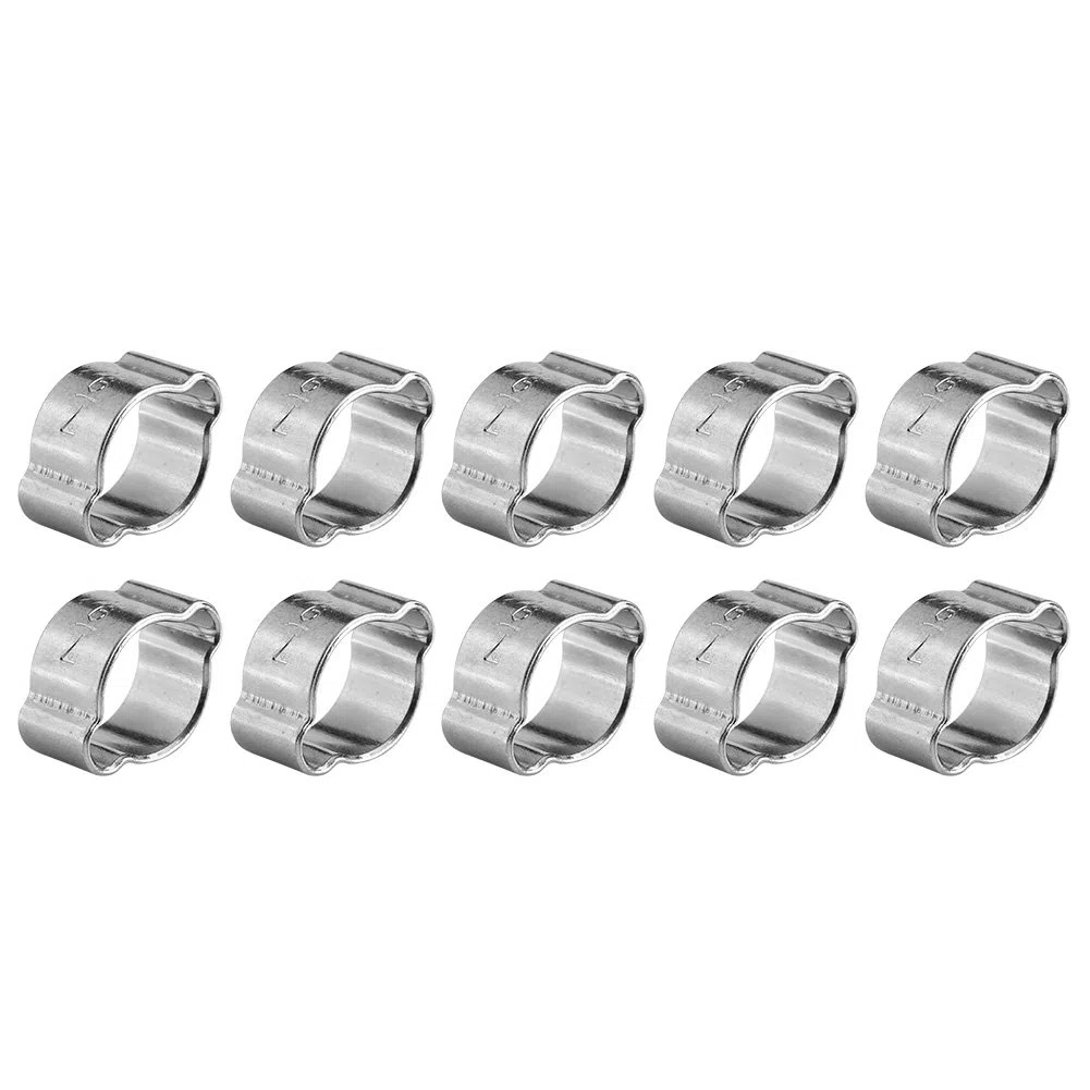 10Pz Morsetti Auricolari Regolabili del Tubo Flessibile Morsetti Zincati Placcati del Due-Orecchio 5-23mm per il Tubo di Petrolio (7-9Mm)