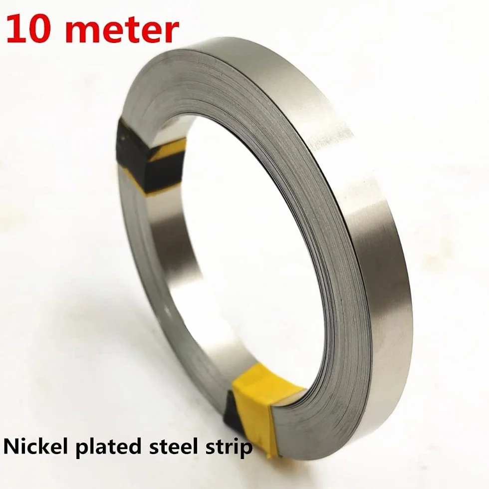 10 Metri Striscia di Nichel per Saldatura a Punti per Batteria in Acciaio nichelato (0,1 mm x 5 mm x 10 Metri)