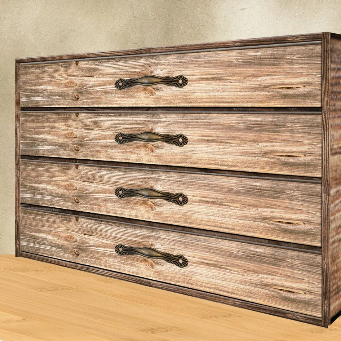 Fuxxer - 2x maniglie per cassetti, design bronzo antico, per cassettiere ante buffets comò in stile vintage rustico retrò, 80 x 14 mm