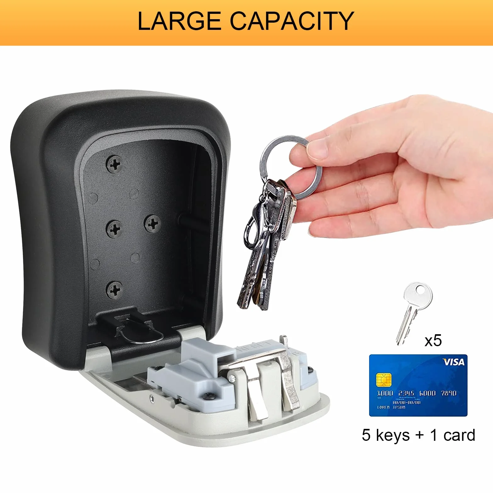 GRIFEMA GA1003-1 Cassaforte per Chiavi Montata a Parete,Cassetta di Sicurezza a Chiave Impermeabile,Cassaforte Porta Chiavi da Esterno con 4 Cifre Combinazione Codice