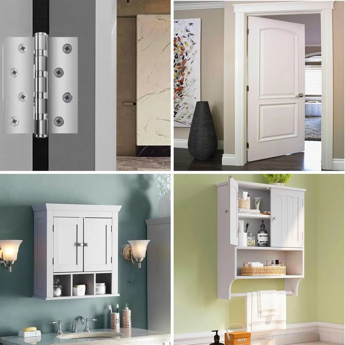 304 cerniere in acciaio inox, 4 pezzi, cerniera pieghevole in acciaio inox, 75 x 100 mm, cerniera per porta ad alte prestazioni con 32 viti, può essere utilizzata in interni ed esterni di porte