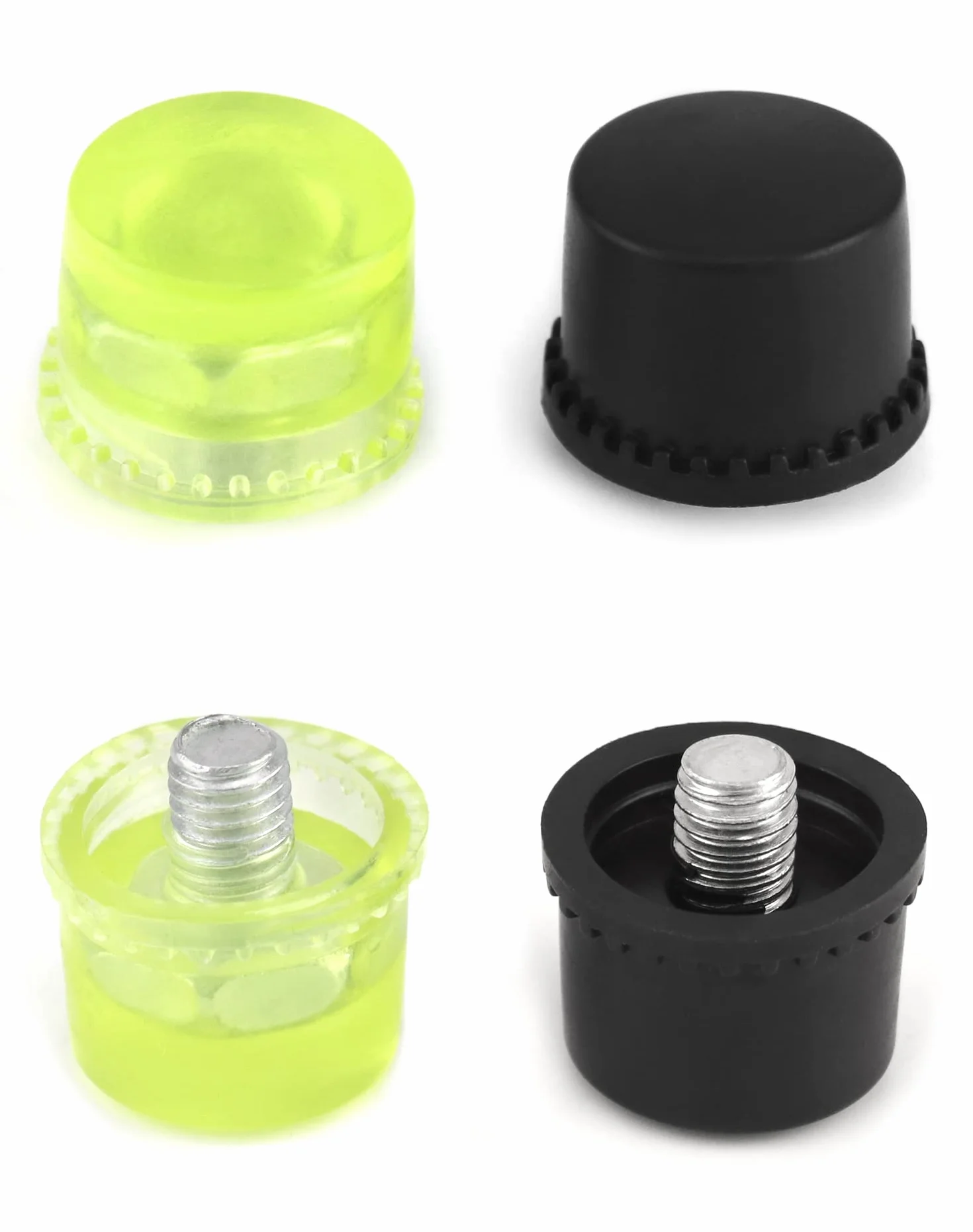 QWORK Martello Gomma, 25mm Piccolo Nylon Martello Con 2 Testine Di Ricambio Con Impugnatura In Gomma Antiscivolo Per Gioielli Strumenti Artigianali Fai Da Te Artigianato In Pelle
