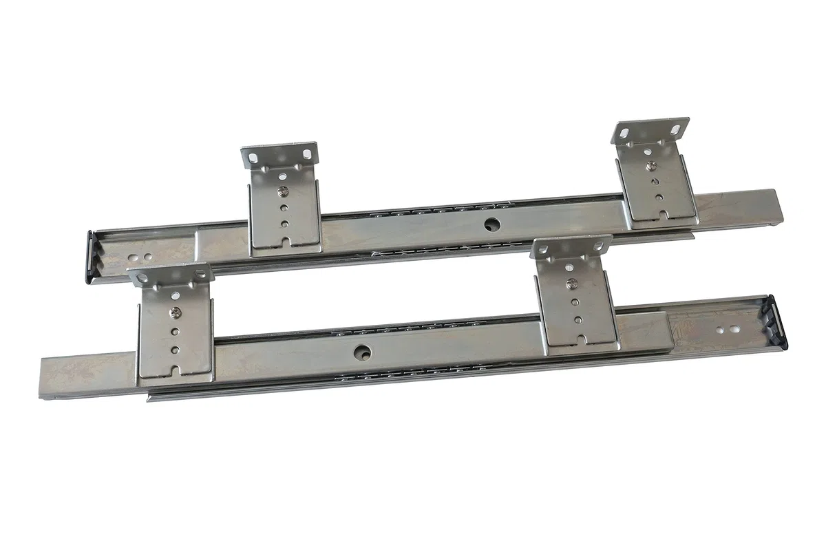 Set di Guide con Cuscinetti a Sfere e Regolazione in Altezza per Cassetto/Ripiano Porta-Tastiera (300 mm)