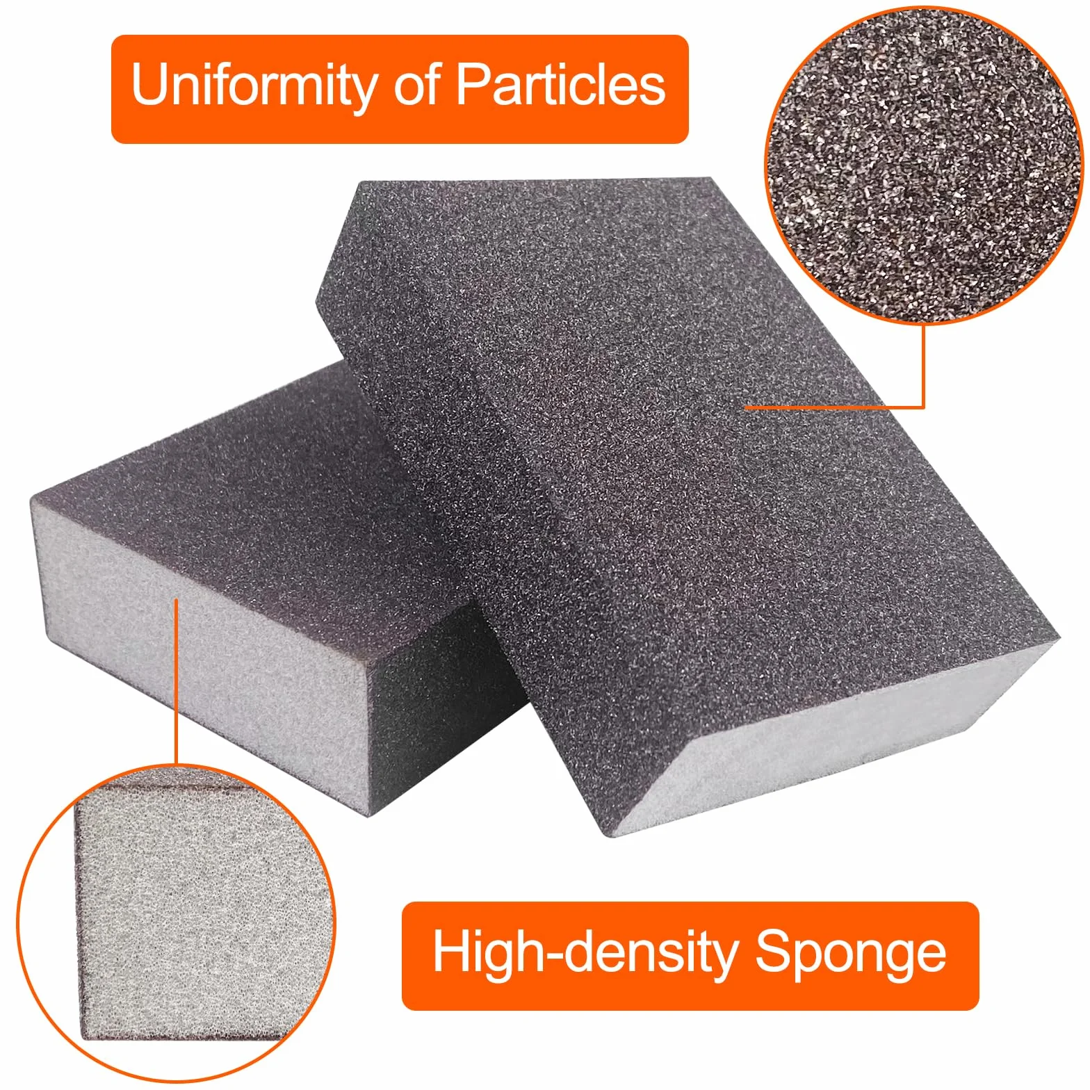 Brevanza Quattro Lati Spugna Abrasiva, Accessorio Manuale Spugne Carta Vetrata per Levigatura Pavimenti e Plastica, Spugnette Abrasive Blocco Fine Metalli, Set di Blocchi Abrasivi per Legno Cucina