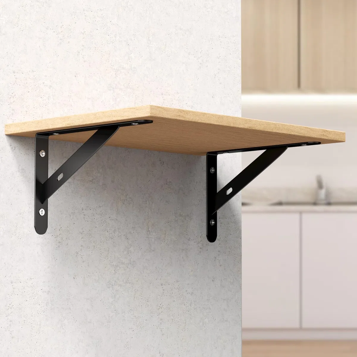 Avesteir 8 Pezzi 150 X 95 mm Mensole da Muro Parete, Staffe per Mensole Pesanti, Cremagliera per Mensole con Viti, Supporti per Mensole Triangolare, Staffa Angolare Nero, Staffe+e+Supporti+per+Mensole