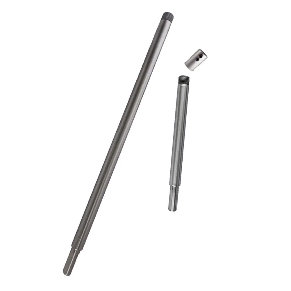 Asta di prolunga per punte da 150 mm 300 mm per sega a tazza con manico triangolare da 9 a 9,4 mm, adattatore a doppia vite in metallo per lavorazione del legno, argento
