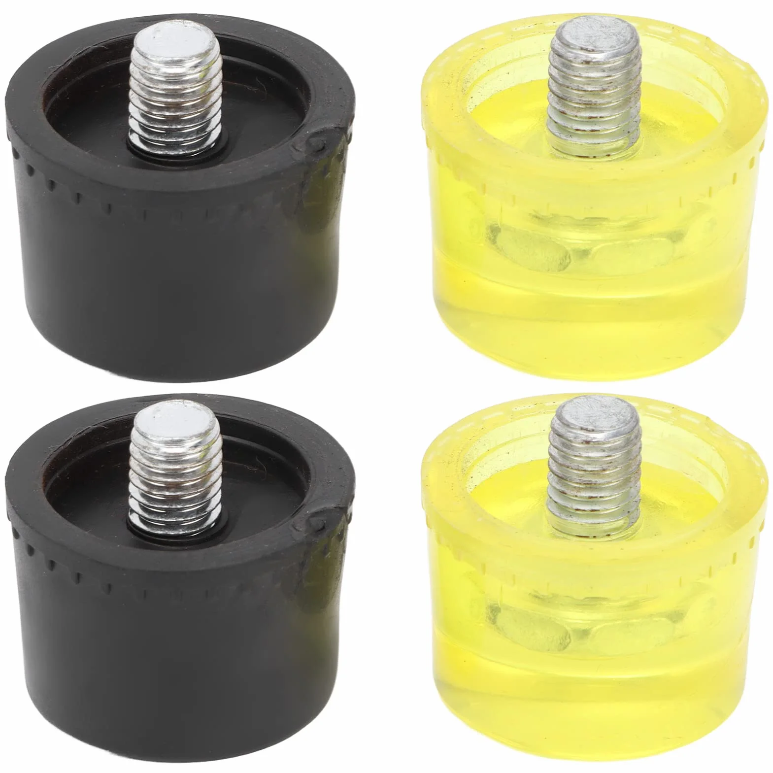 Teste di Ricambio per Martello in Gomma 2 Set Accessori per Martello di Montaggio Giallo Accessori per Martello (Ø35 mm)