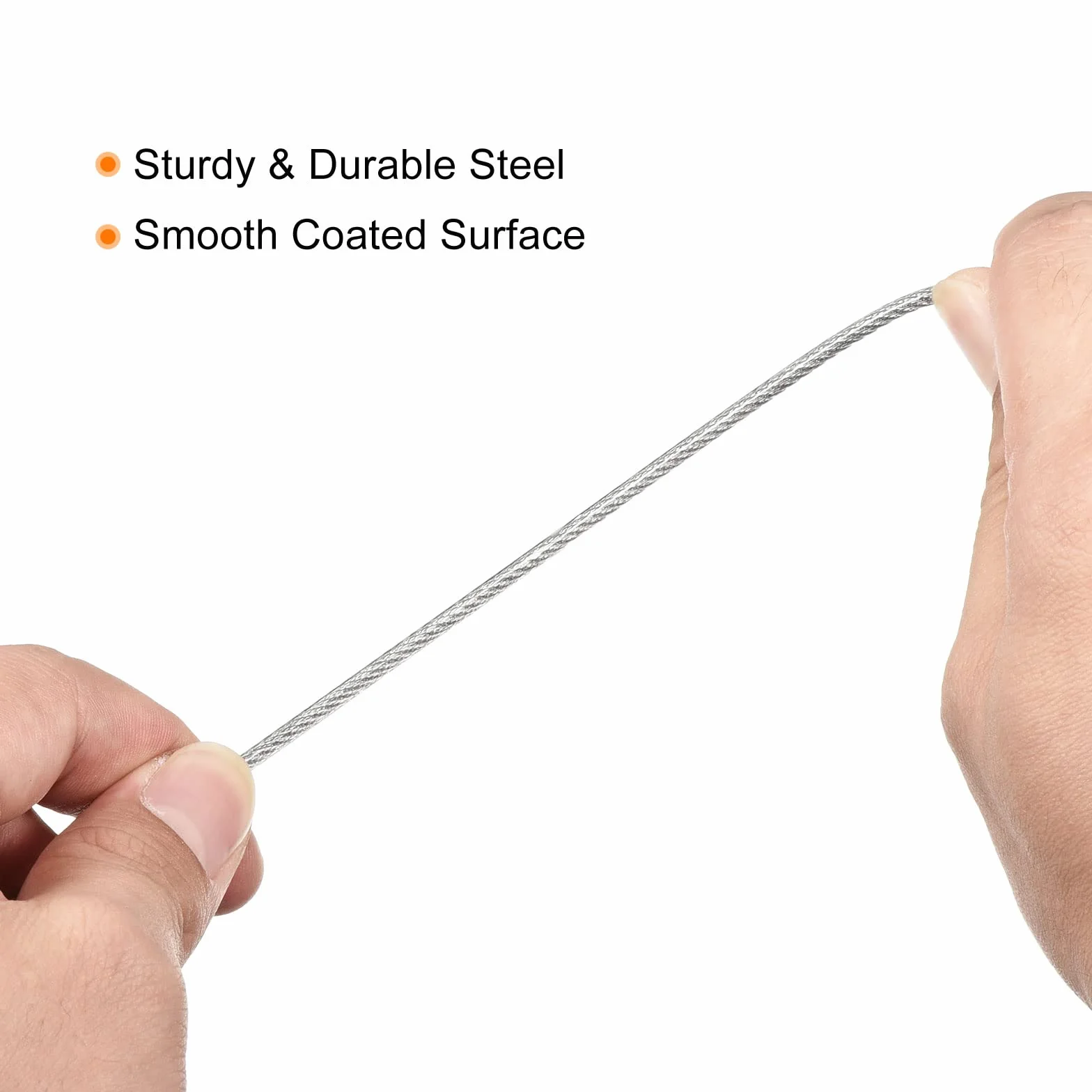 PATIKIL Sicurezza Cavo Acciaio 2.5mm x 1.5m Antifurto Rivestito Bagaglio Blocco Filo Corda Doppio Cerchio per Esterni Bici