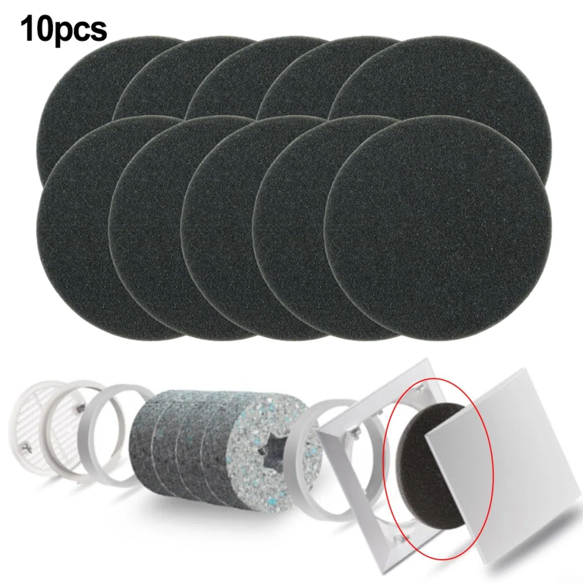 Filtri di ventilazione lavabili G3 da 140 mm per Lunos ALD ALD-R160 e2 AB 30/60 RA 15-60 e2kurz e2neo, confezione da 10 pezzi, design rotondo per filtrazione delle polveri sottili e aria pulita negli