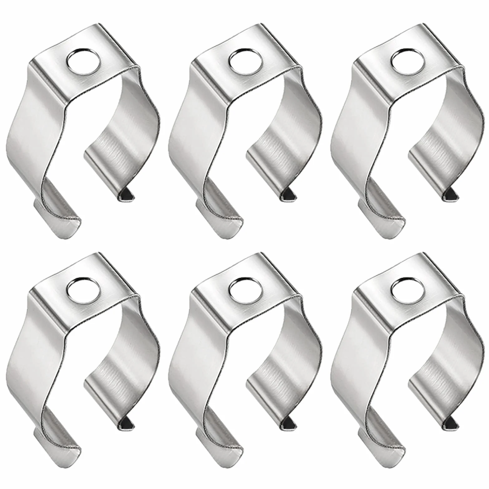 QUARKZMAN T8 LED Tubo Clip x 10pz U Clip Supporto Staffa Montaggio Accessori per Fissaggio Leggero Tubi, [Argento, Nichelato]