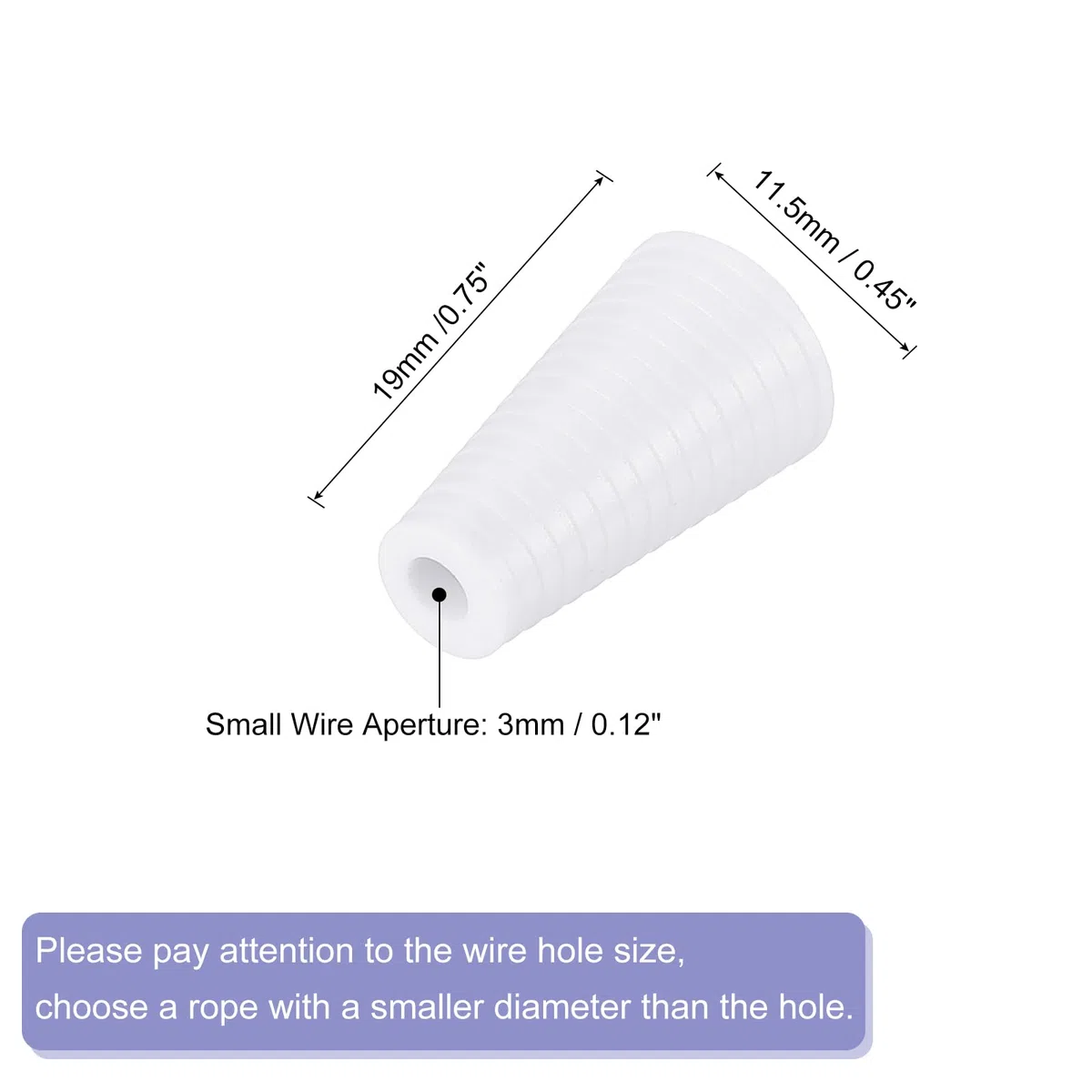 QUARKZMAN 20Pcs Pomelli Per Cordone, 19mm Nappe Per Tende Cieche Pomelli In Plastica Per Cordone Pendenti Per Tende Cieche Tapparelle Persiane, Bianco