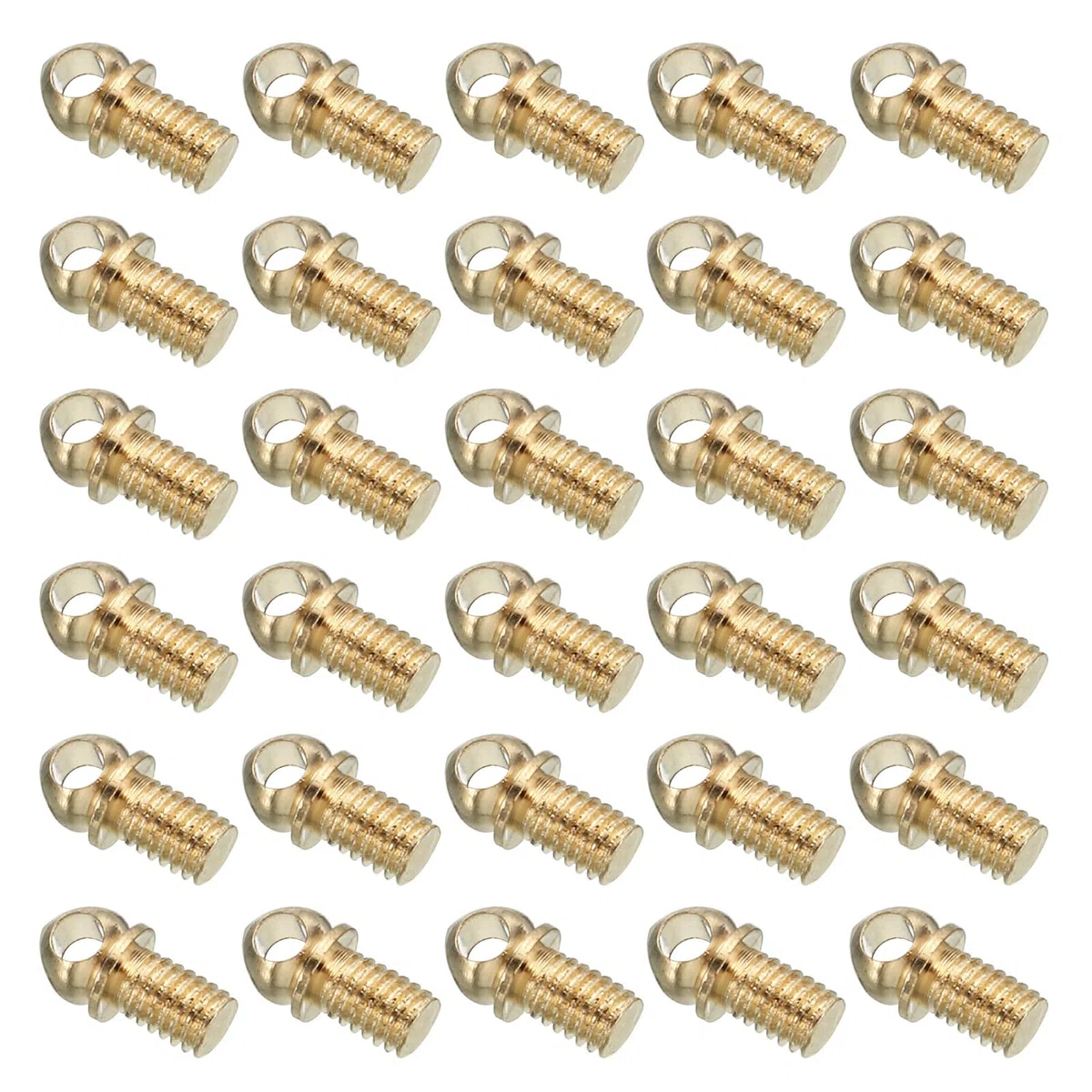 PATIKIL M3x0.5 Viti Occhiello 30pz Foro Bulloni Gancio Ring Apparecchio Decorativo per Candele Ciondolo Lampada Lampadario Fai Da Te Progetto Tono Oro