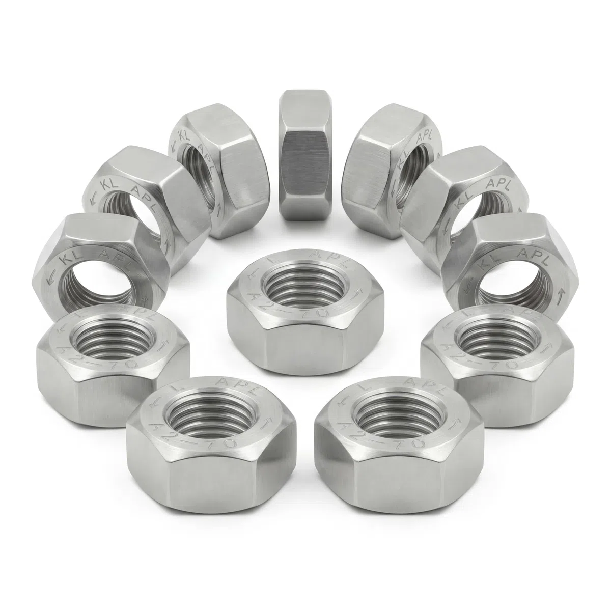Dado esagonale a filettatura sinistra M5/M6/M8/M10/M12/M14/M16/M18/M20 DIN 934 in acciaio inox A2 (M16) x5