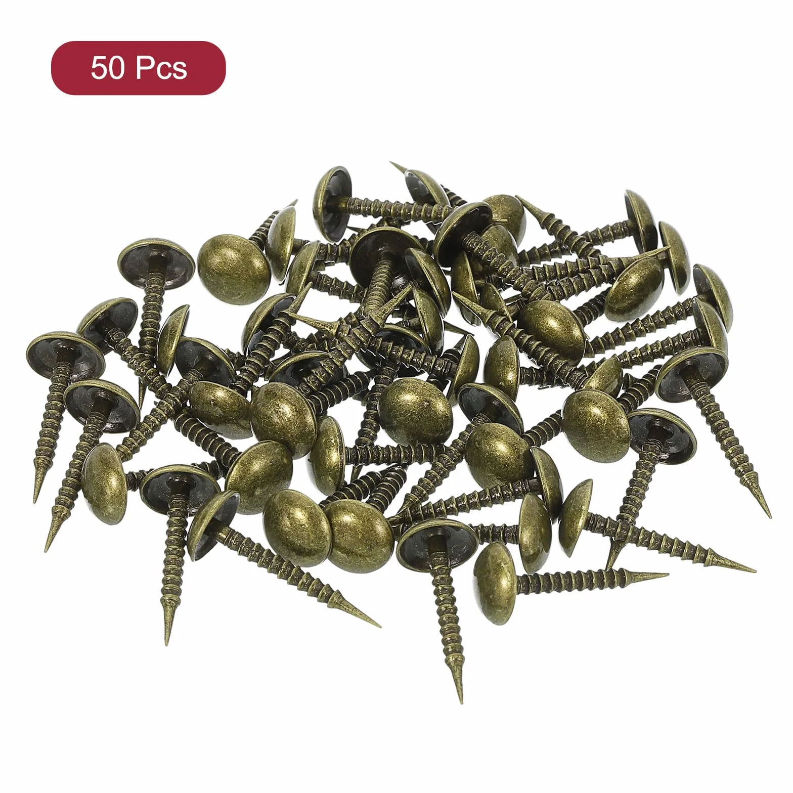 QUARKZMAN 50Pz Chiodi per Tappezzeria, 8x20mm Chiodi per Tappezzeria Chiodi per Mobili Testa Rotonda Chiodi Decorativi per Divani Letti Progetto Fai da Te, Bronzo
