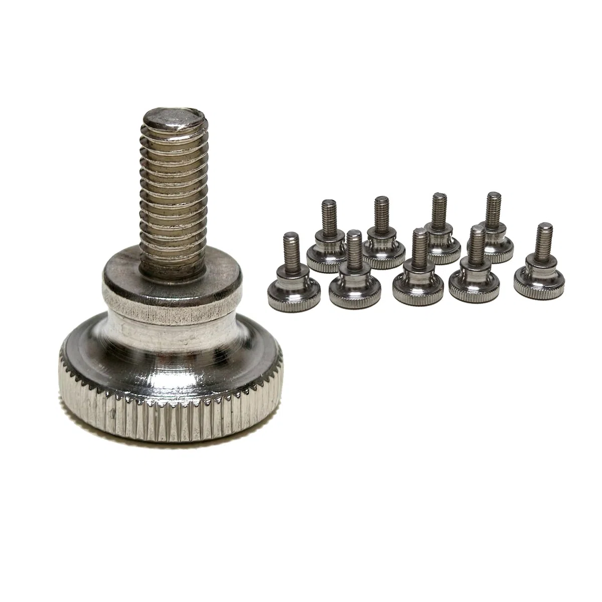 Viti zigrinate M5 x 12 mm in acciaio inox, testa piatta zigrinata per un facile serraggio a mano, viti per pollice, per mobili, macchine, fai da te, set di 10 viti M5