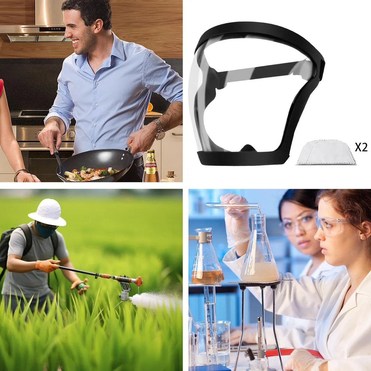 Cappuccio protettivo da lavoro - Visiera protettiva ad alta definizione, cappuccio di sicurezza per lenti PC | Saldatura di cappe da lavoro antiappannamento, copertura facciale industriale per l'edili
