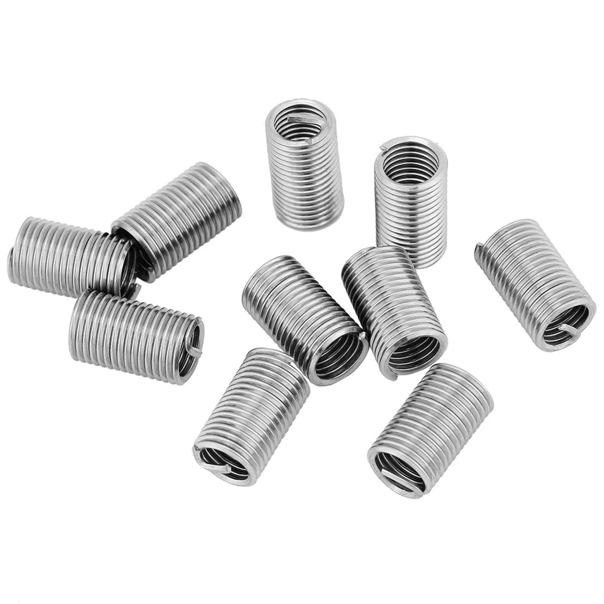 Helicoil M10X1.25X3D M8 X 1.25 Helicoil Acciaio Inossidabile 10 Pezzi 304 Acciaio Inossidabile Filo Manicotto Vite Inserti Filettatura Kit Riparazione M8X1.25X3D