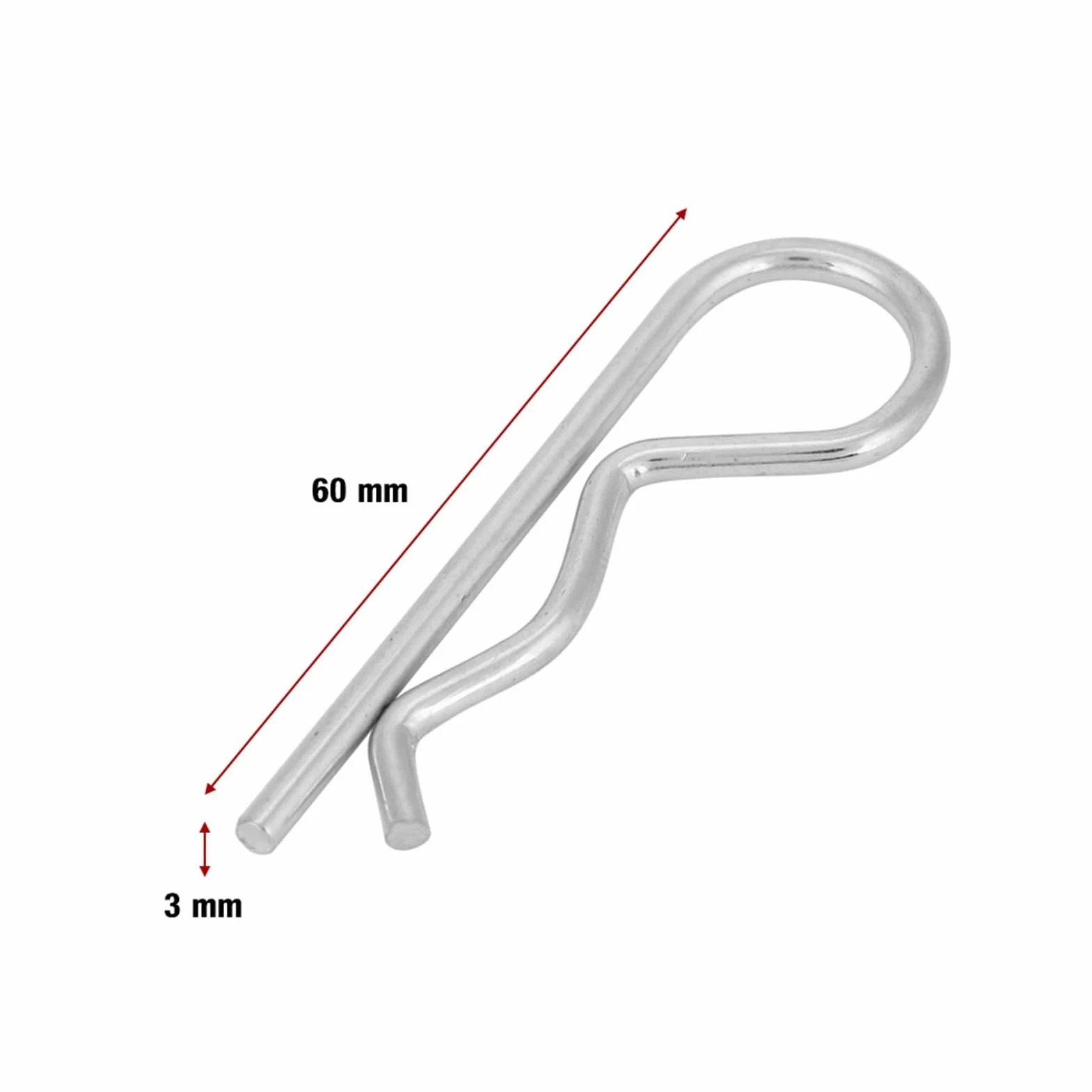 Generic Clamp/Holder per Coppiglia Tipo B Perni di Fissaggio a Molla Zincati da 10 Pezzi per Supporto Idraulico e Macchinari Ferro Zincato da 3 Mm-4 Mm per Uso Industriale (4 * 75mm (10 pezzi))