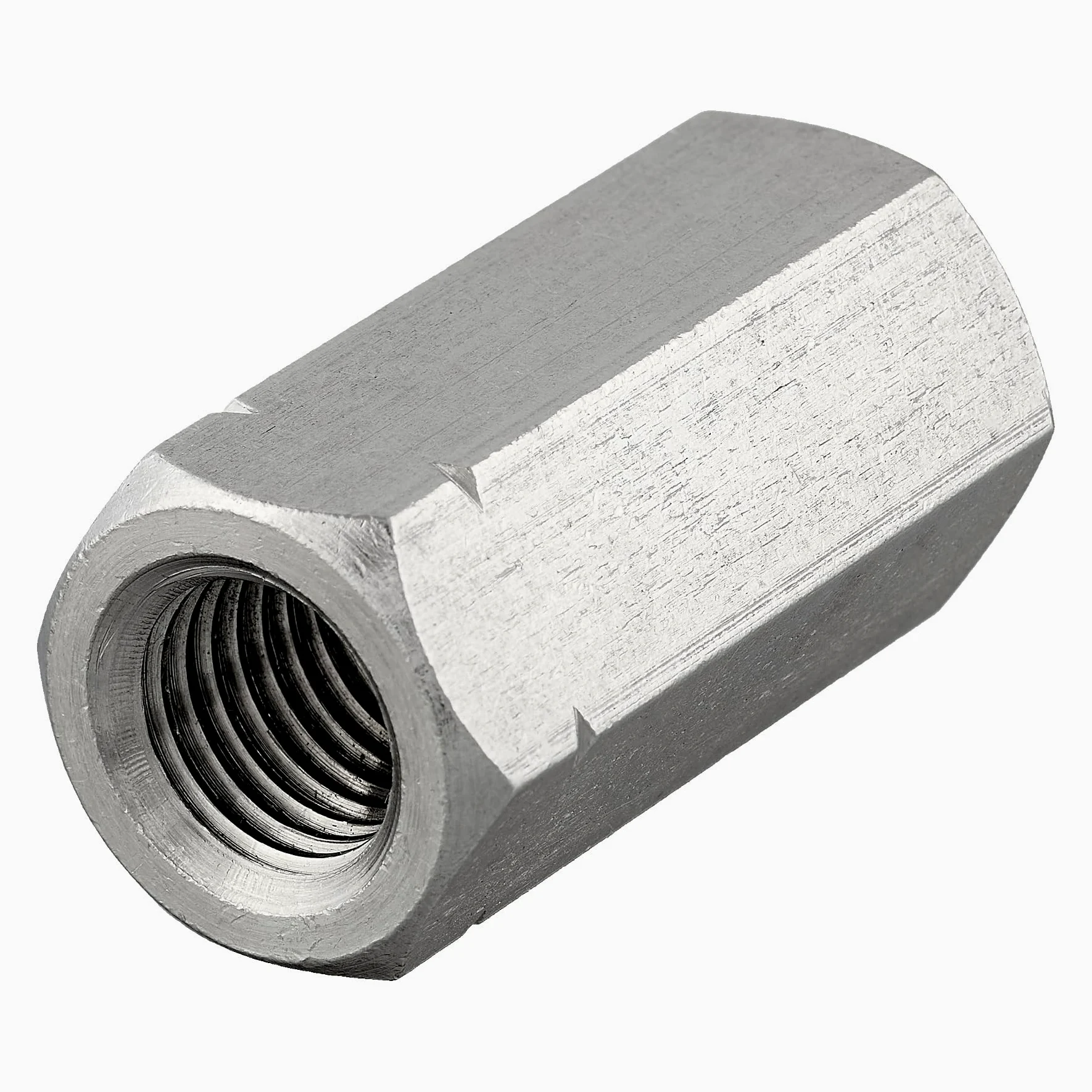 Manicotti esagonali con filettatura interna, in acciaio inox A2/V2A, manicotti di collegamento, dadi distanziati, dado lungo (M16 x 40 mm, 2 pezzi)