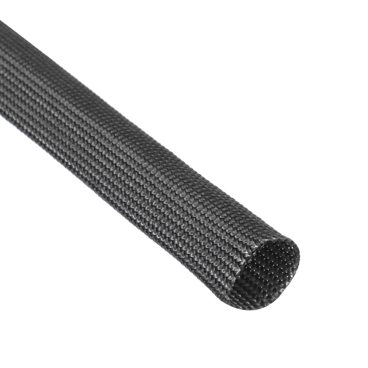 QUARKZMAN 1 Pz Intrecciata Guaina Per Cavi Elettrici, 10mm x 1m, Guaina alta temperatura in fibre di vetro alcali-free, Tagliabile Nascondi Cavi, Cable Management Per TV, Auto, Casa, Nero