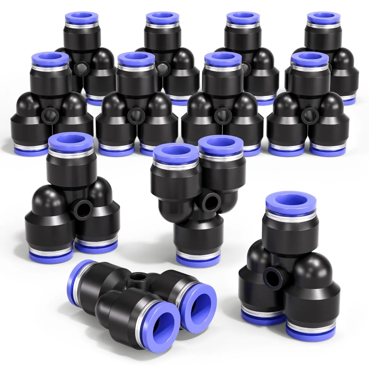 Bwintech 12 Pz 8mm 3 Way Y Splitter Spingere in Connettore Raccordo PY PY PZ, 3 Way Plastica Quick Release Adattatore Air Line