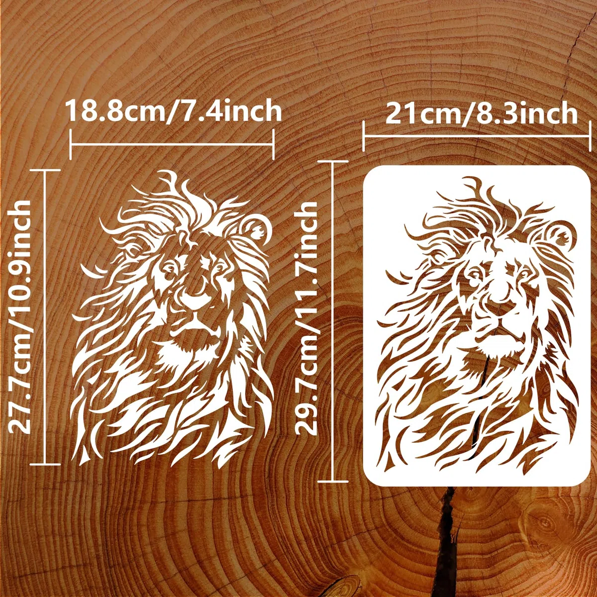 FINGERINSPIRE Sciabola da Leone Tribale, Modello per Dipinti 29,7x21 cm, Grande Disegno di Leone, Modello in Plastica, Tema Animale Domestico, Sciabola da Pittura per Fai-da-Te, Artigianato, Lavori a