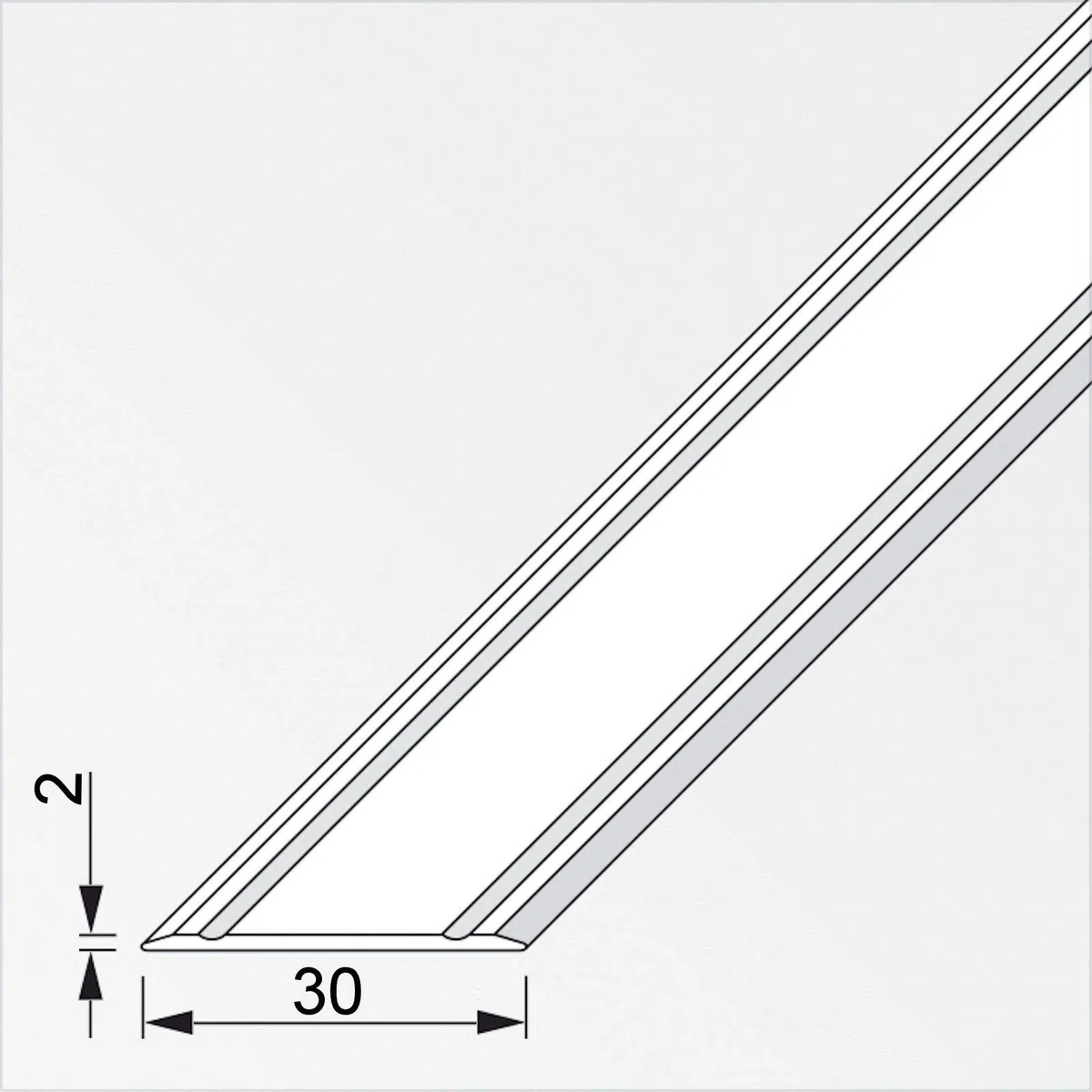 1 pezzo Profilo di Transizione di SOTECH/Autoadesivo/Super Piatto/Ottone Anodizzato/Profilo per Pavimenti/Larghezza 30 mm/Lunghezza 100 cm/Profilo per Unire Due Pavimenti