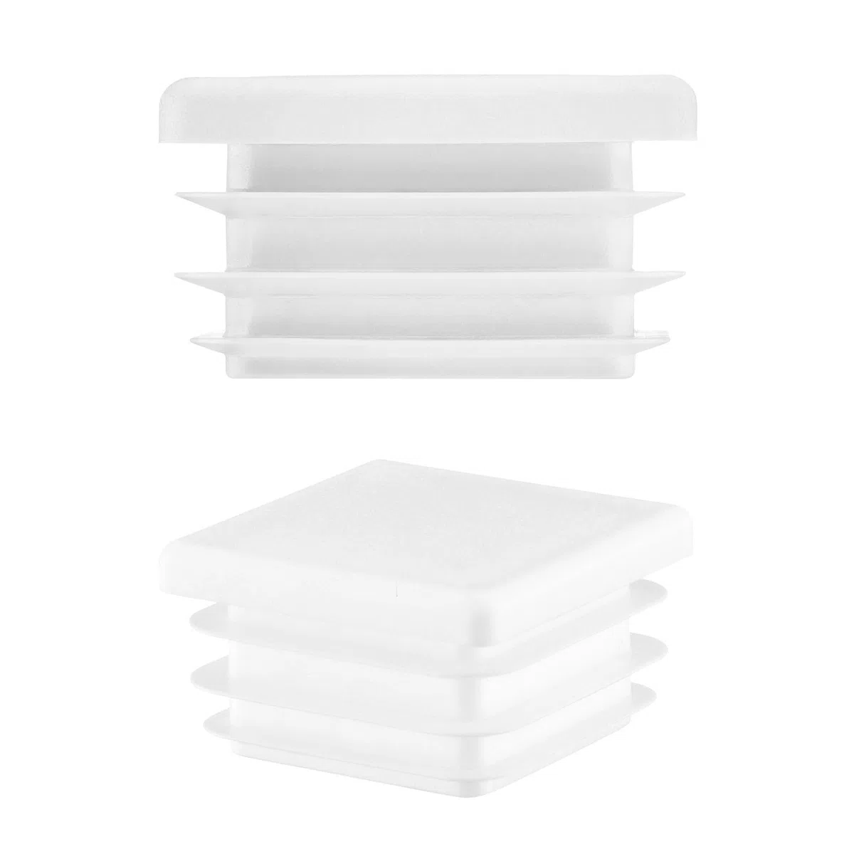 EMFA Tappo Terminale per Tubo Quadrato 15x15 mm Bianco – Tappi in Plastica con Lamelle 1,5x1,5 cm – Copritubo di Chiusura – 50 Pezzi