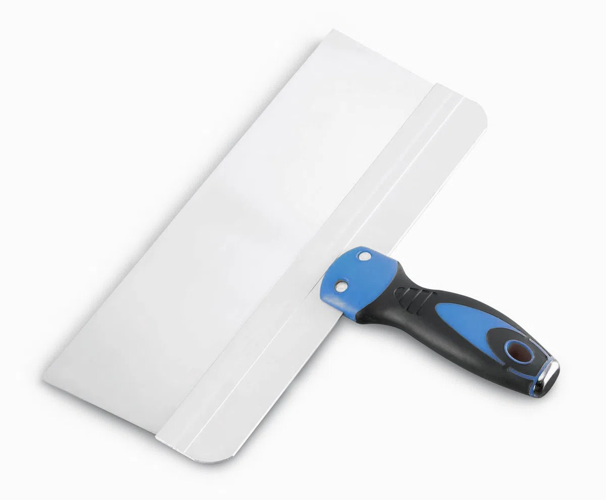 Ausonia - Spatola per cartongesso Inox per giunti cm 30 manico in plastica bimateriale con calotta in metallo