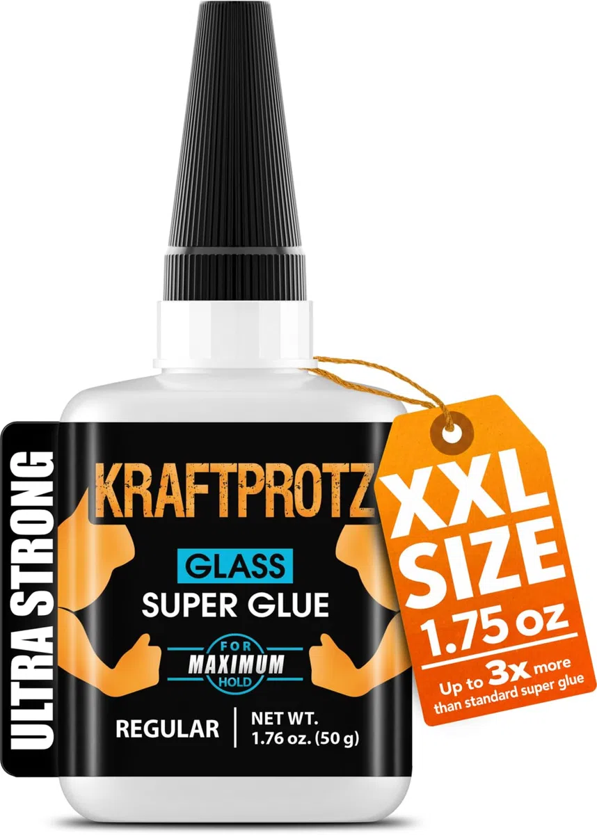 ARKA - KRAFTPROTZ VETRO 50 g - Colla istantanea extra forte - trasparente per vetro - super liquida - Resistente all'acqua - Facile da usare e tenuta sicura.
